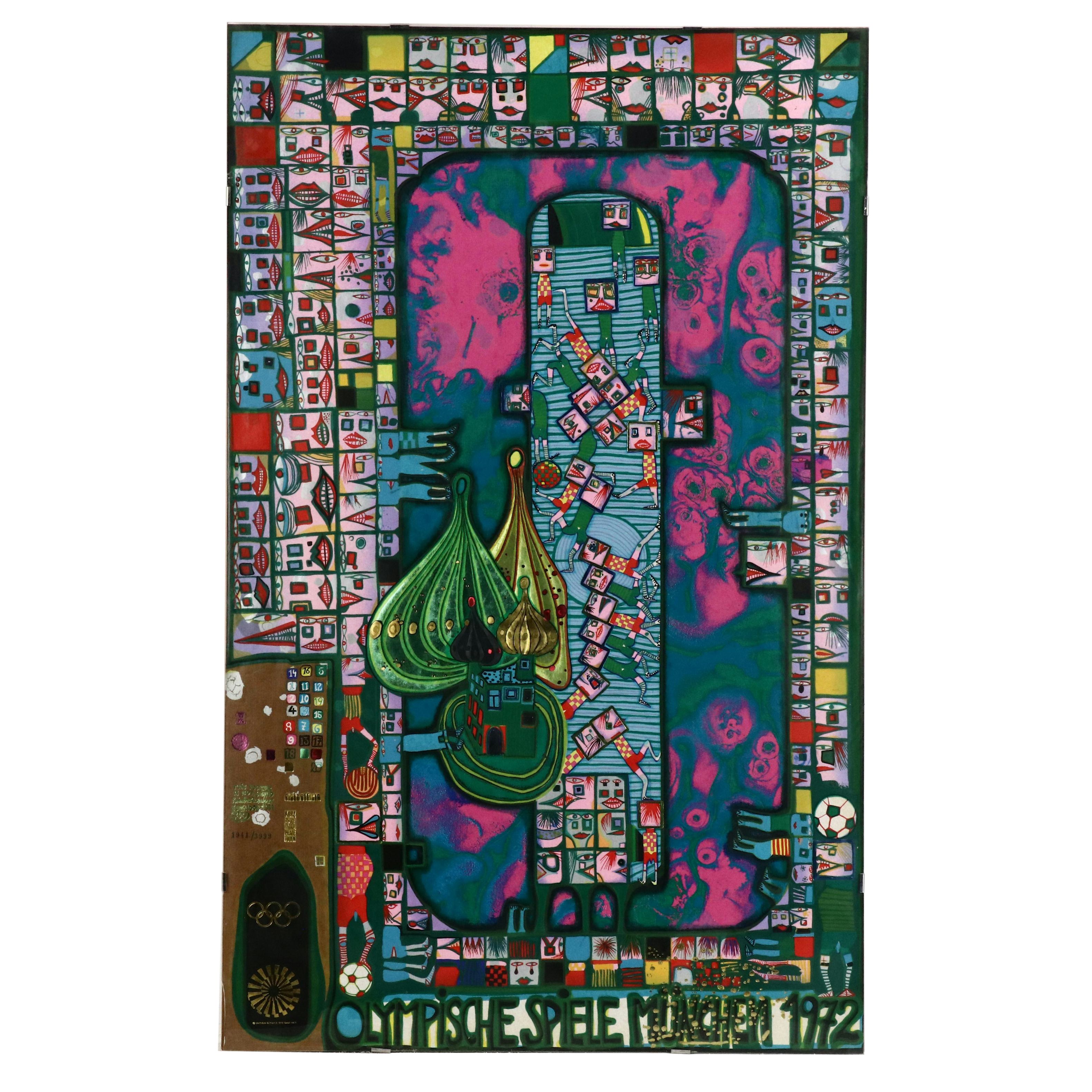 Friedensreich Hundertwasser Serigraph Poster for 1972 Olympics, Munich