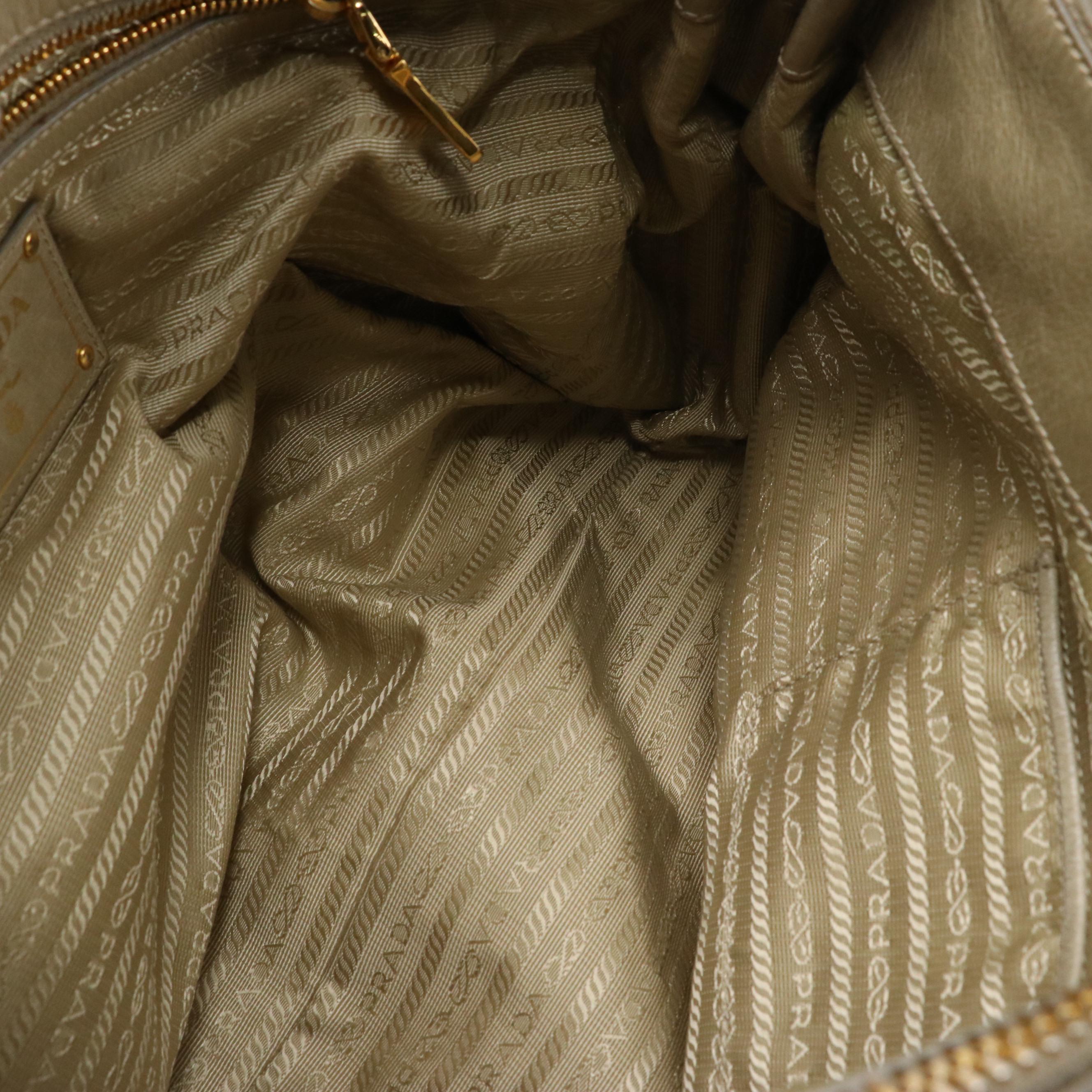 Prada Vitello Shine Leather Dual Zip Two-Way Shoulder Bag