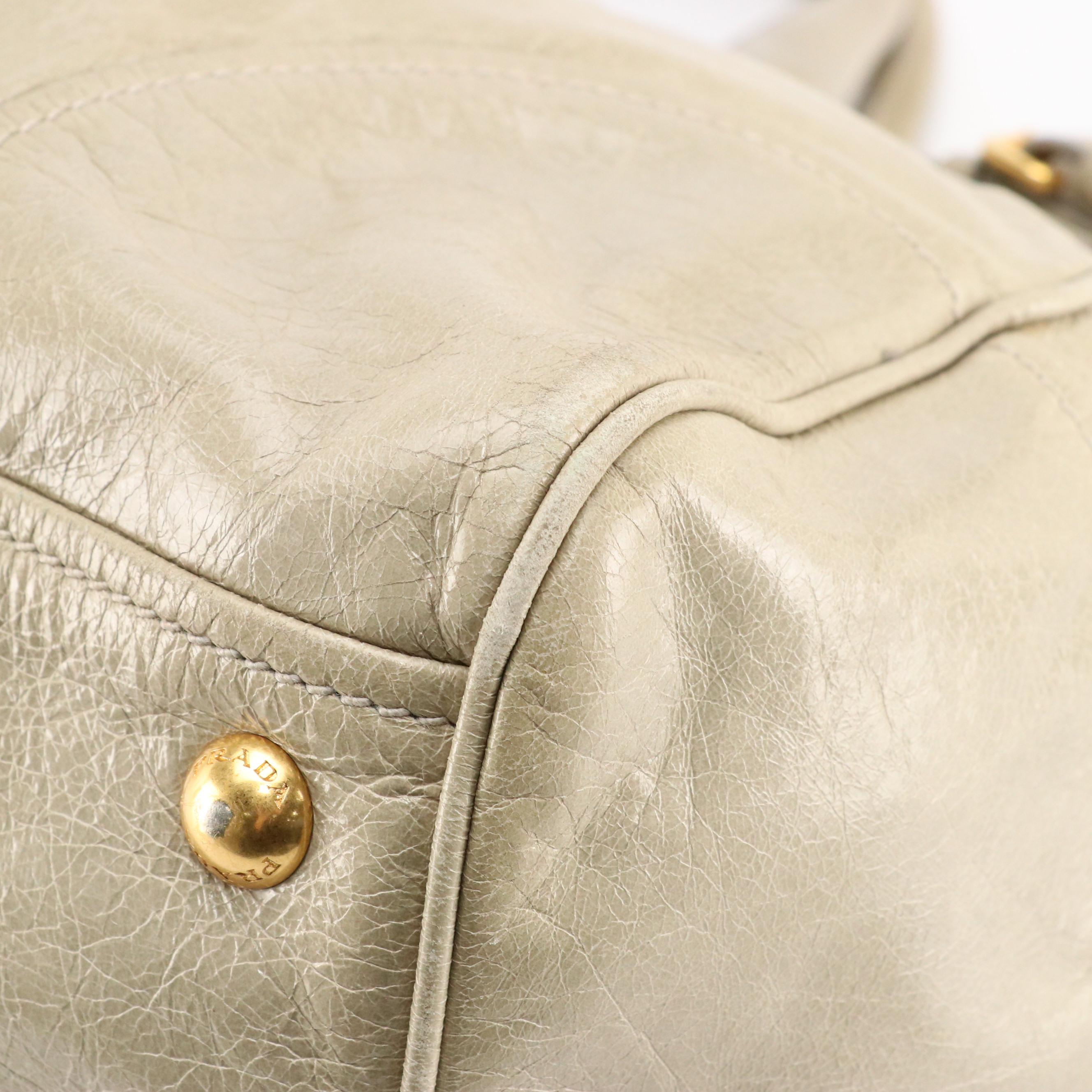 Prada Vitello Shine Leather Dual Zip Two-Way Shoulder Bag