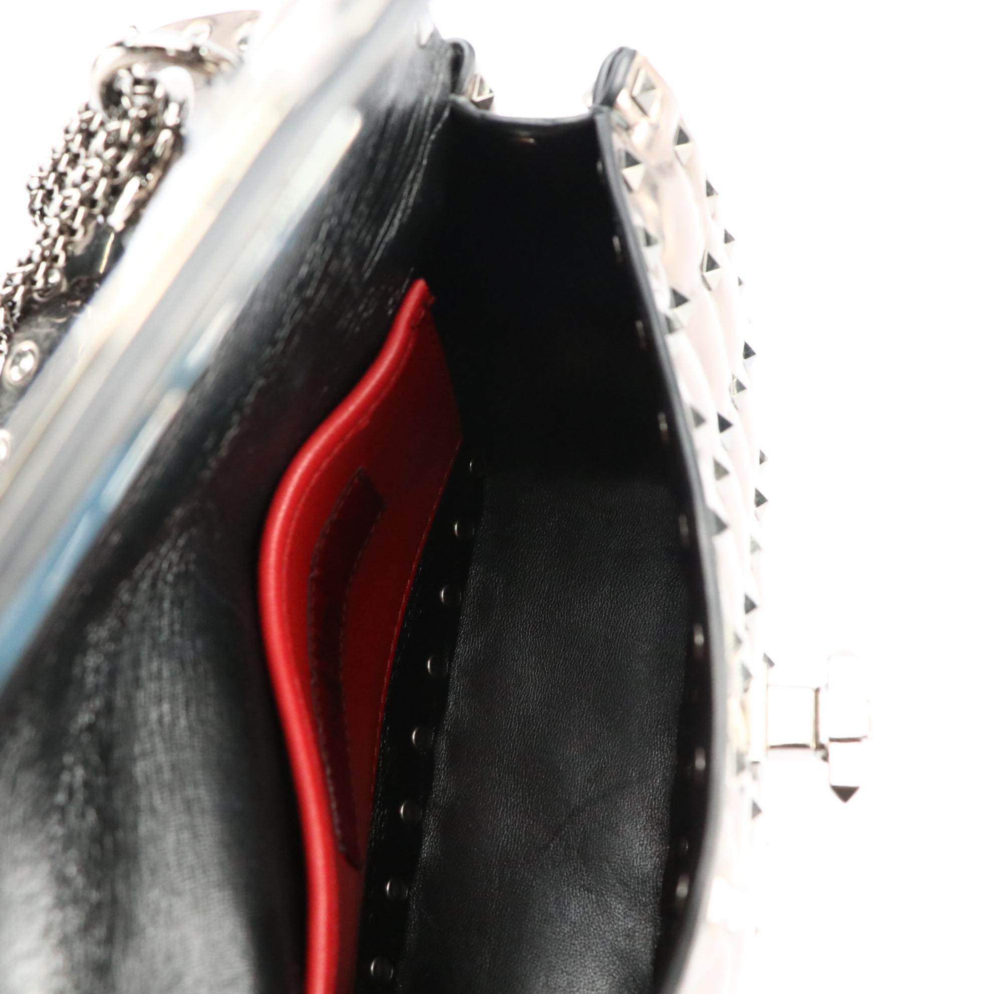 Valentino Garavani Metallic Patent Leather Rockstud Spike Top Handle 2-Way Bag