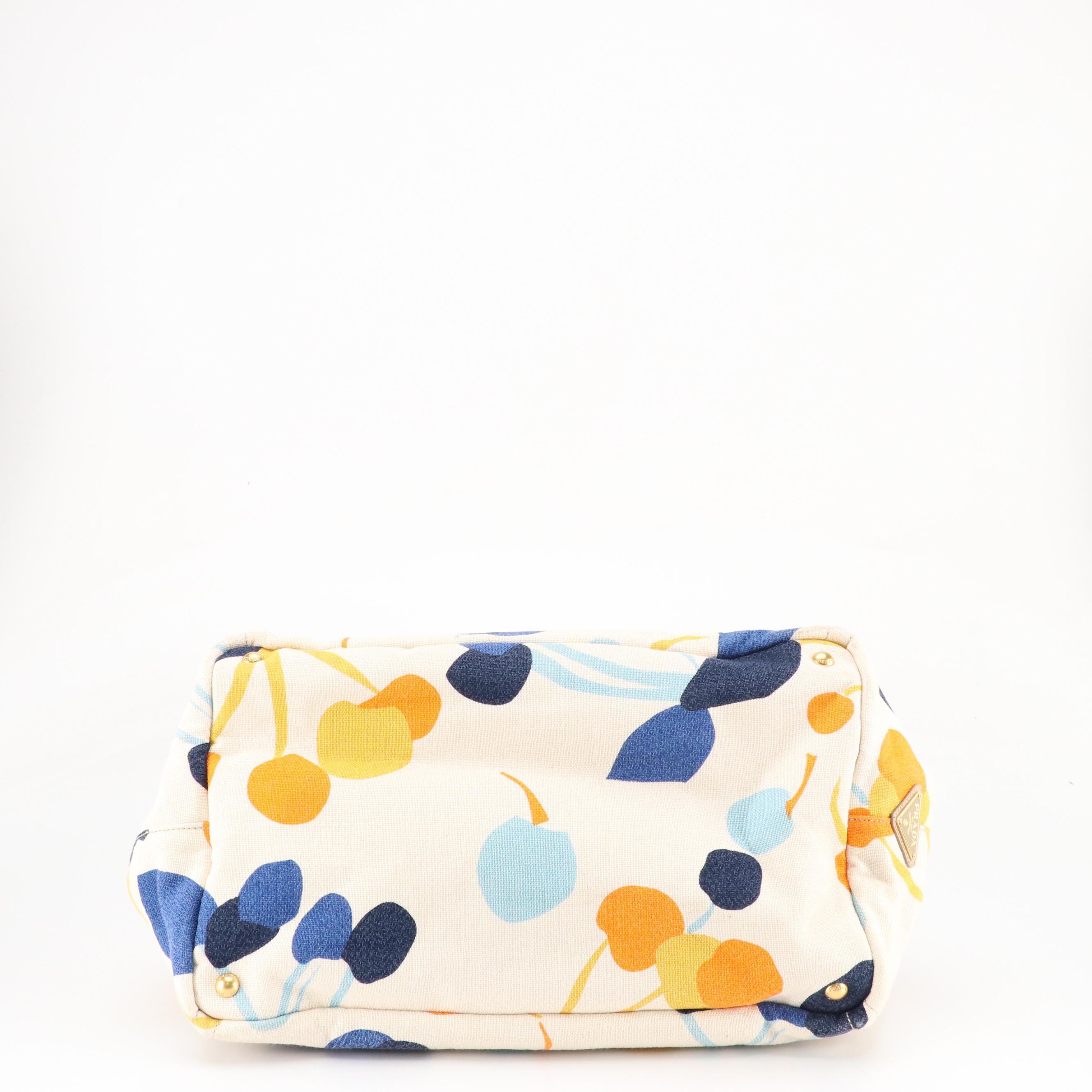 Prada Multicolor Abstract Print Canapa Stampata Canvas Two-Way Tote Bag