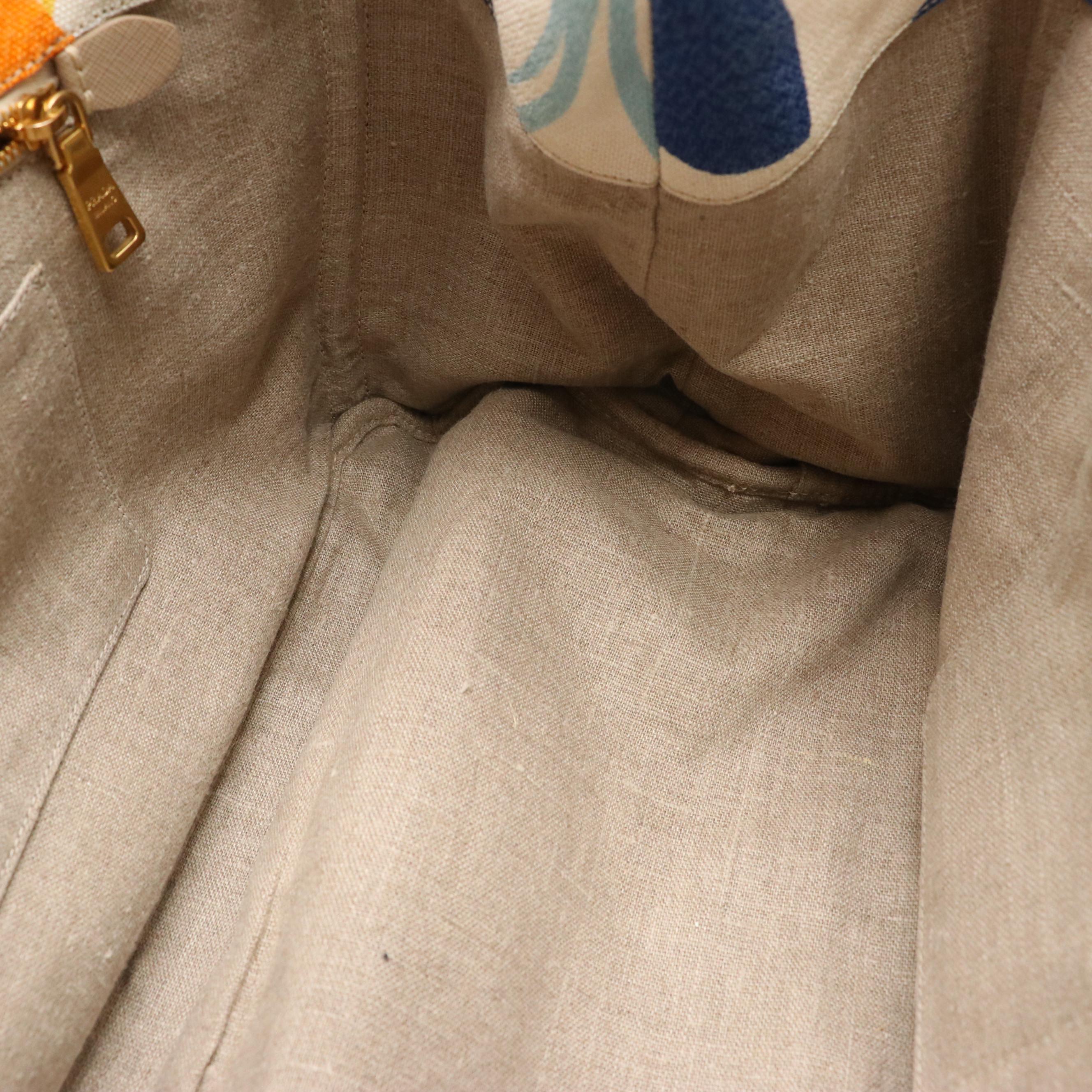 Prada Multicolor Abstract Print Canapa Stampata Canvas Two-Way Tote Bag