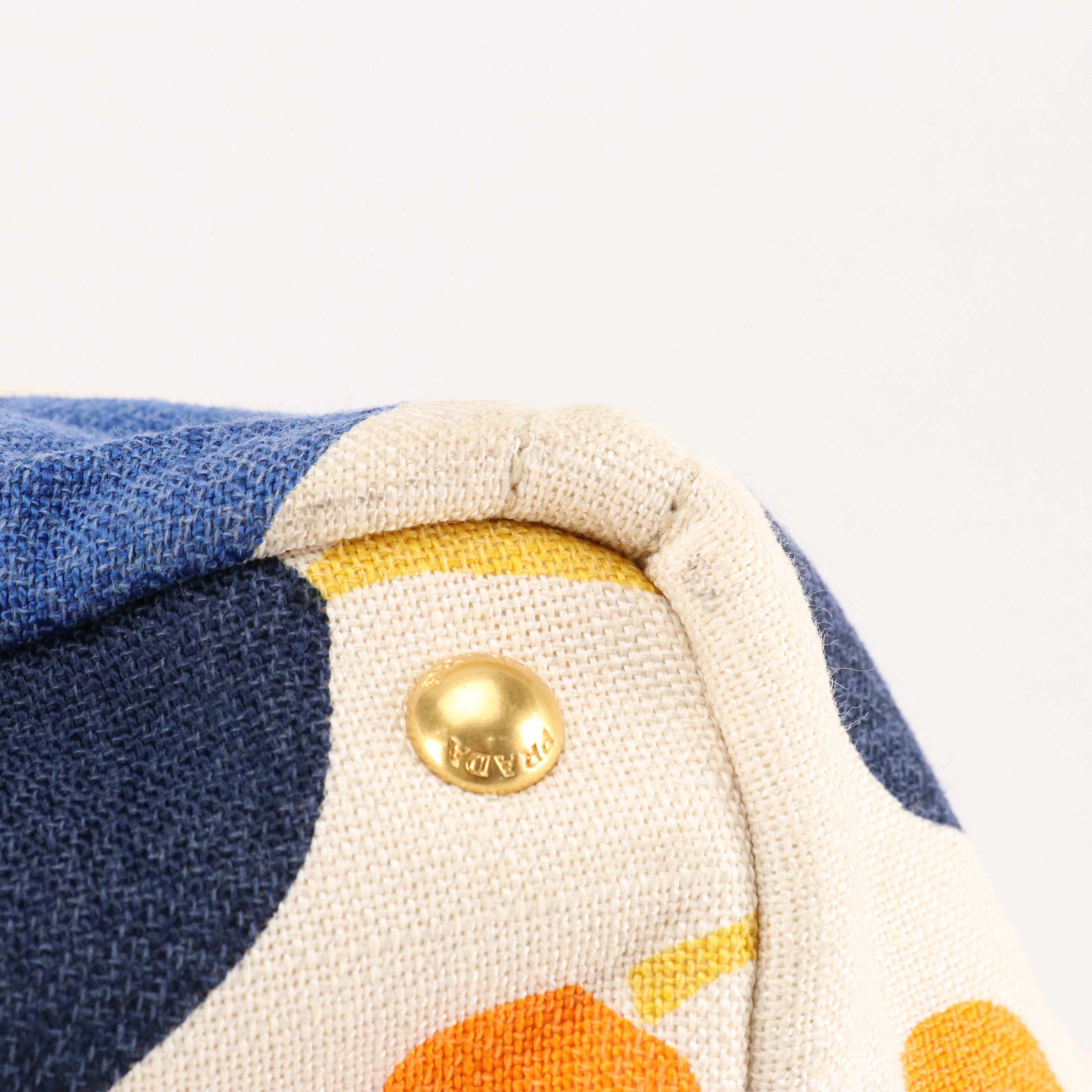 Prada Multicolor Abstract Print Canapa Stampata Canvas Two-Way Tote Bag