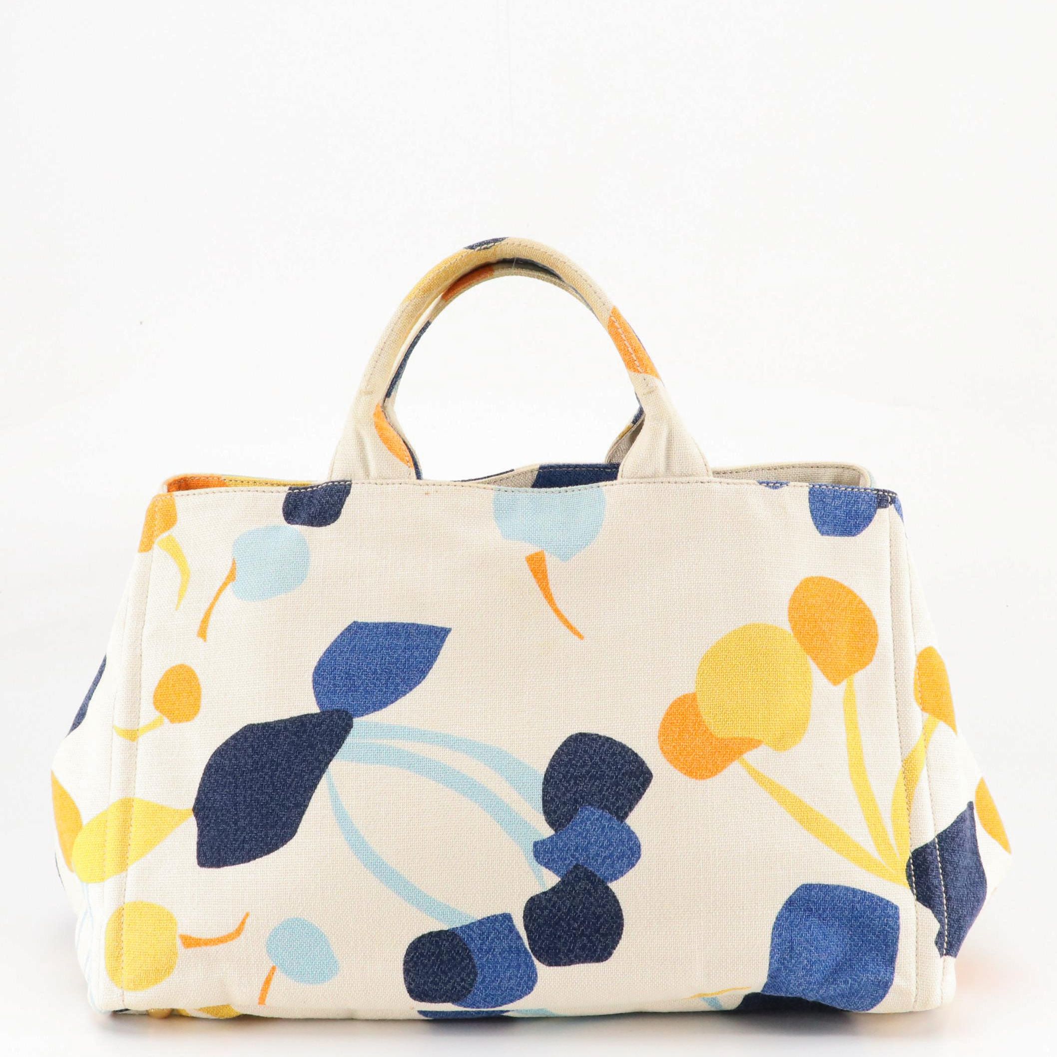 Prada Multicolor Abstract Print Canapa Stampata Canvas Two-Way Tote Bag