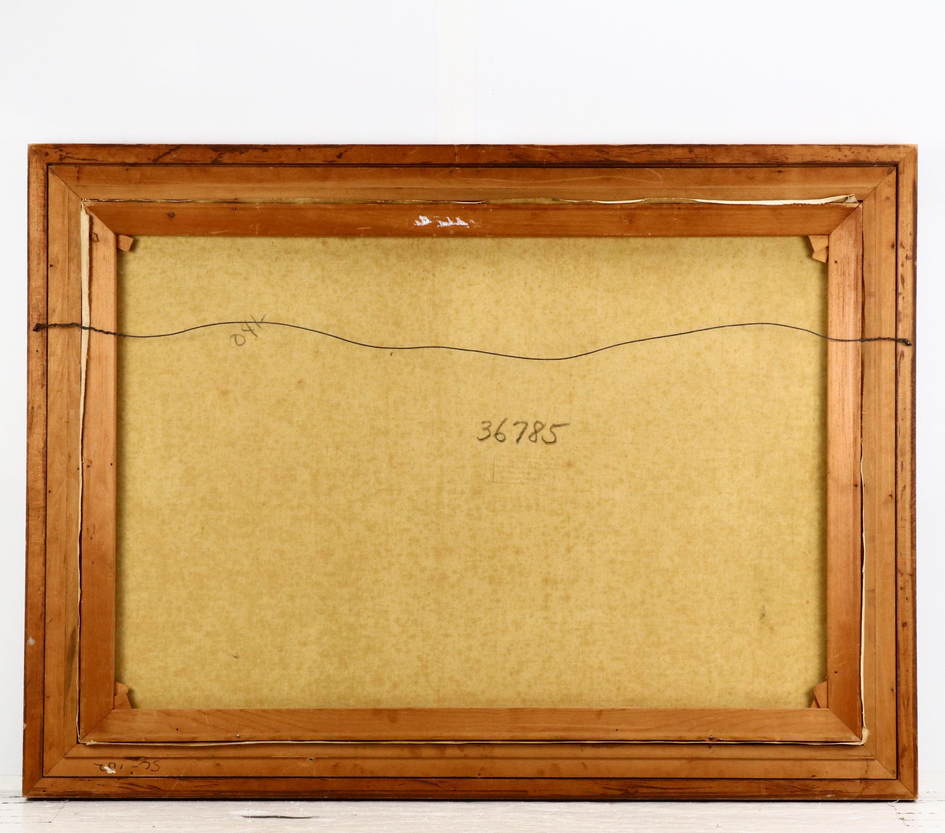 Parisian Street Scene in Montmartre Oil Painting, Mid-20th Century