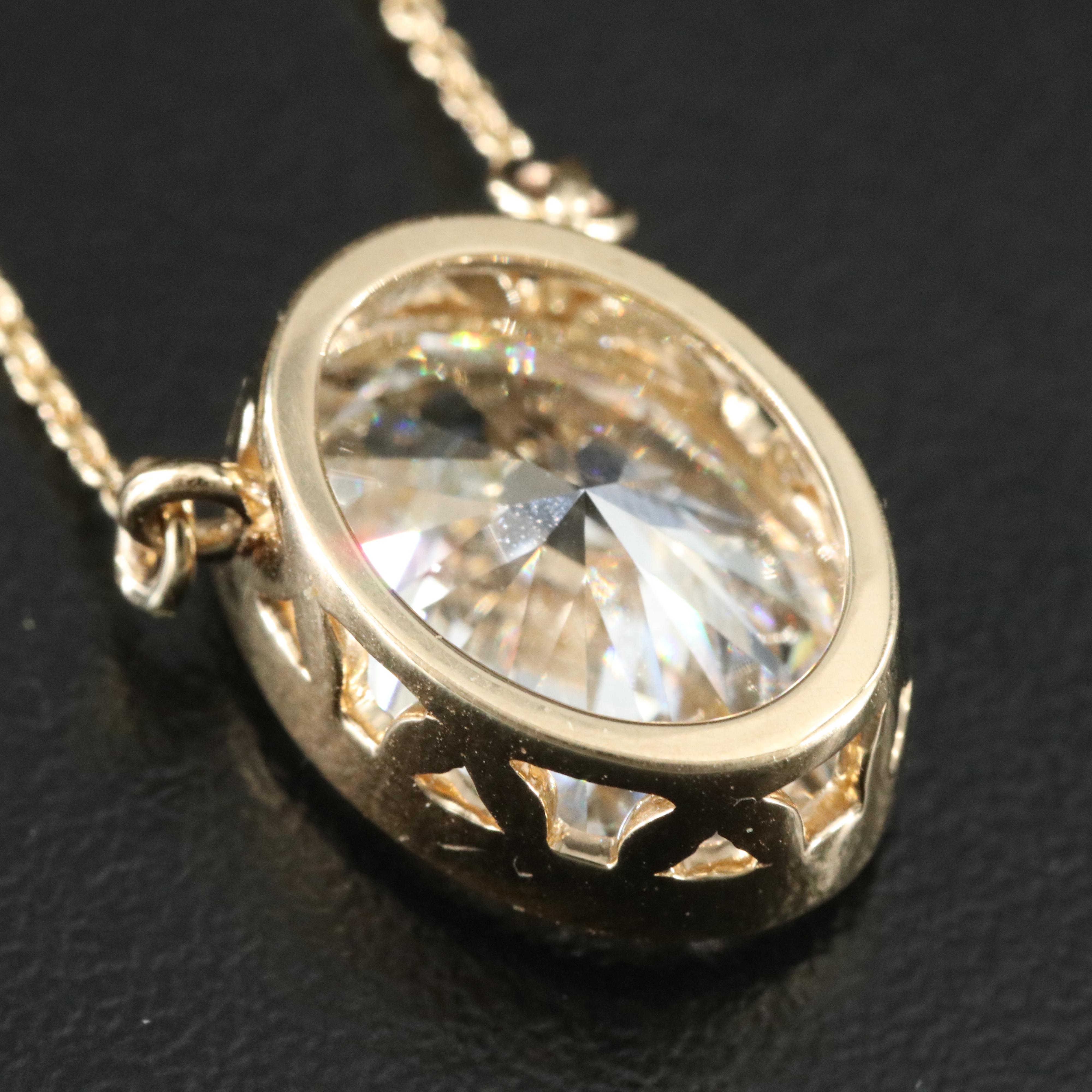 18K 6.10 CT Lab Grown Diamond Solitaire Necklace with IGI Report