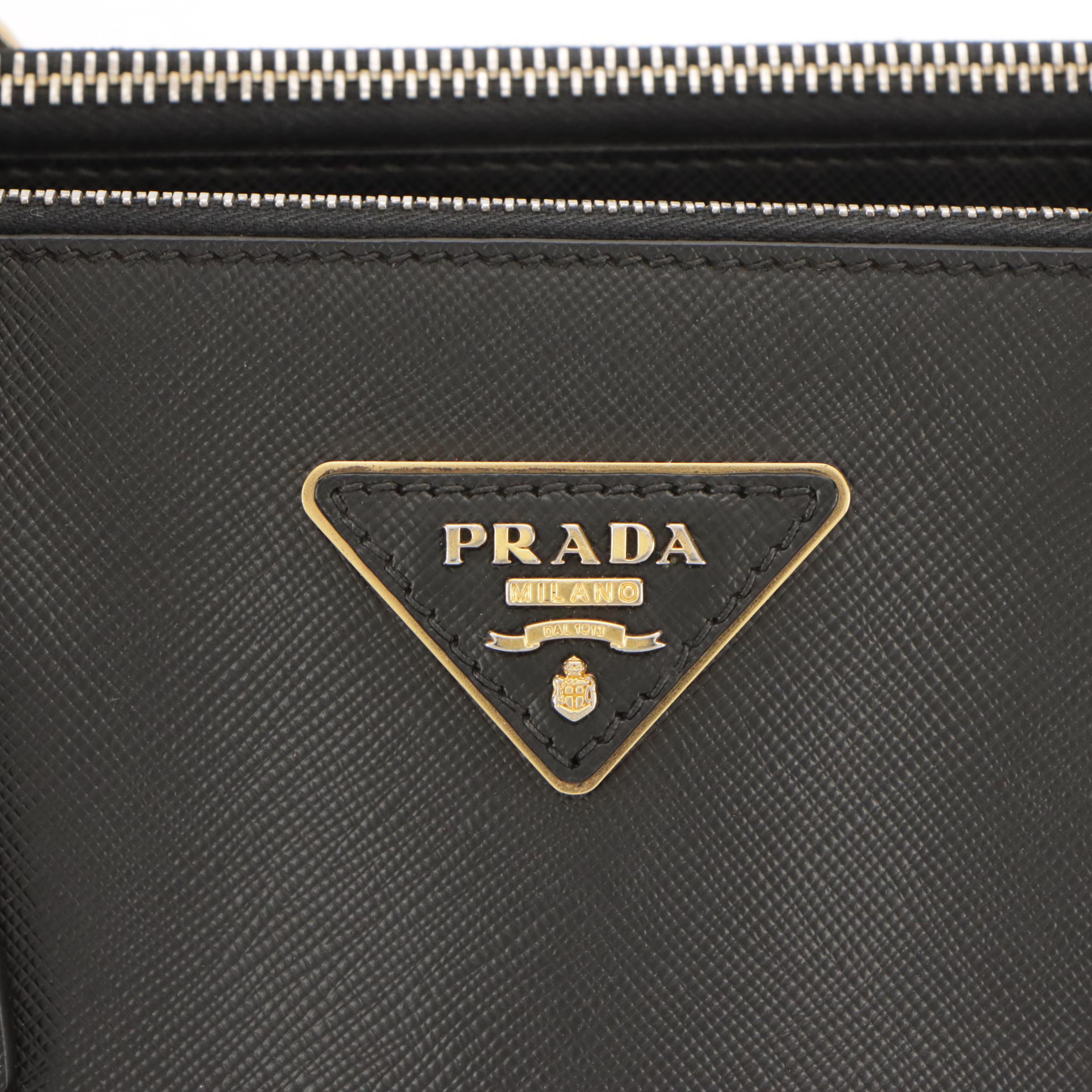Prada Large Galleria Double Zip Two-Way Bag in Saffiano Lux Leather