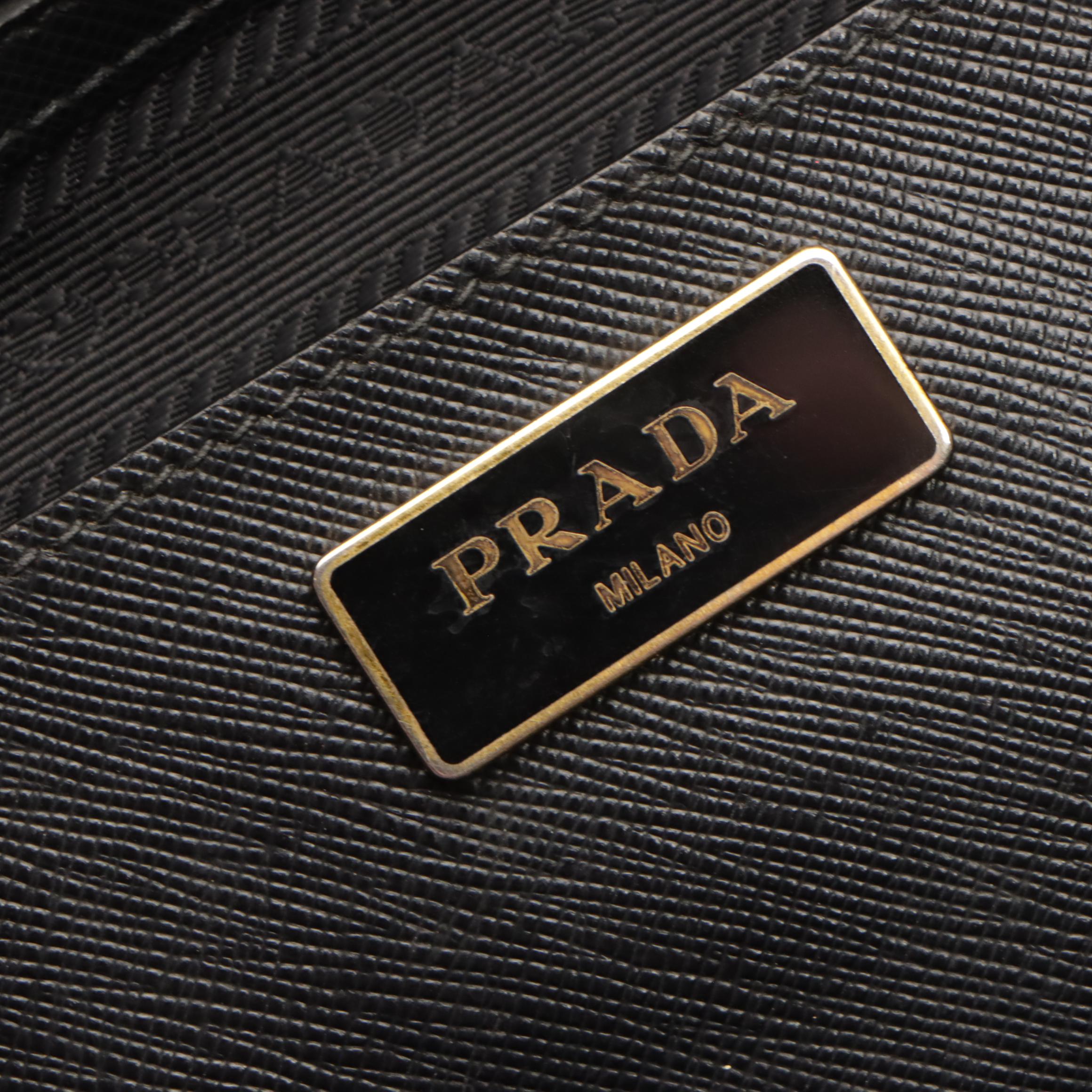 Prada Large Galleria Double Zip Two-Way Bag in Saffiano Lux Leather