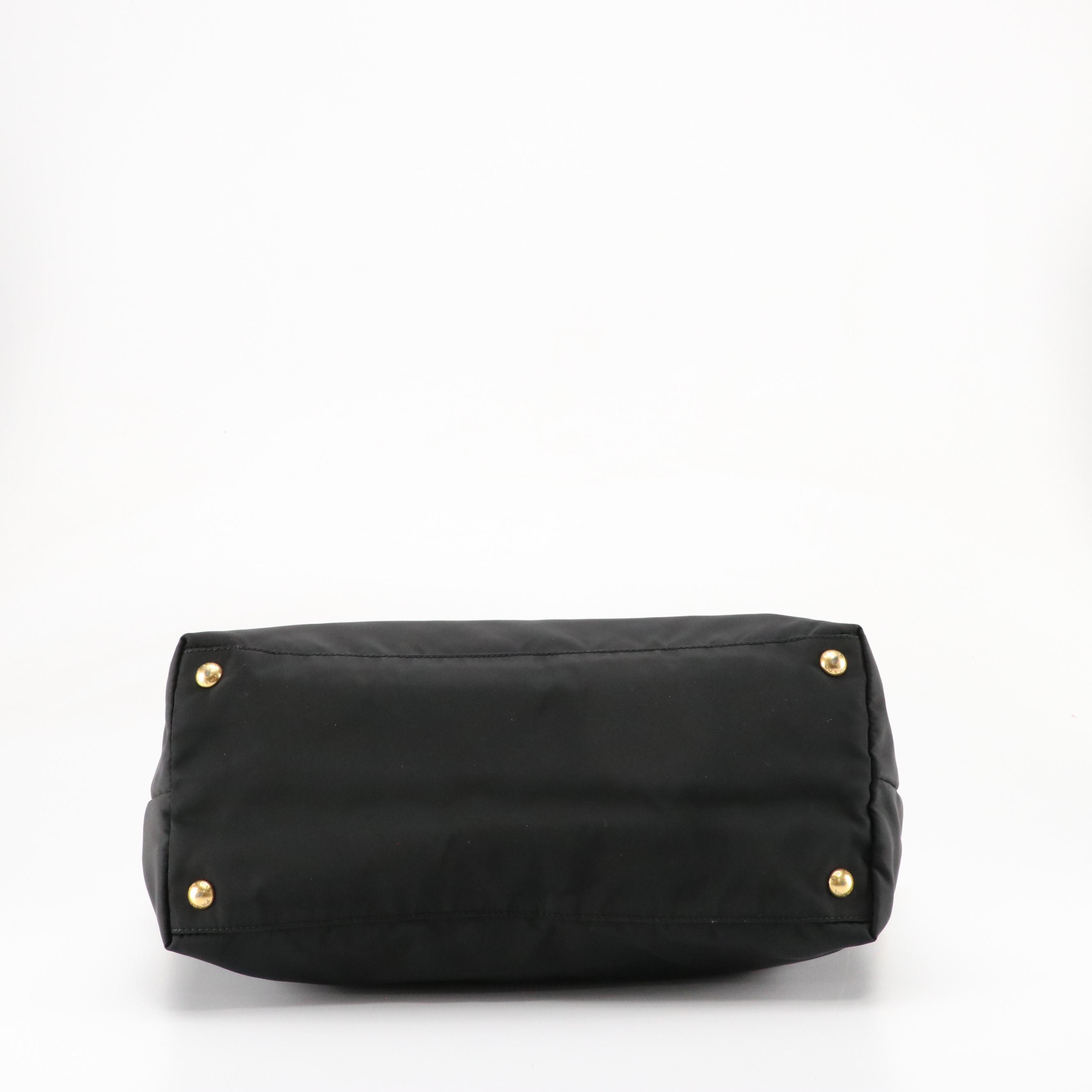 Prada Black Tessuto Nylon and Saffiano Leather Two-Way Shoulder Bag