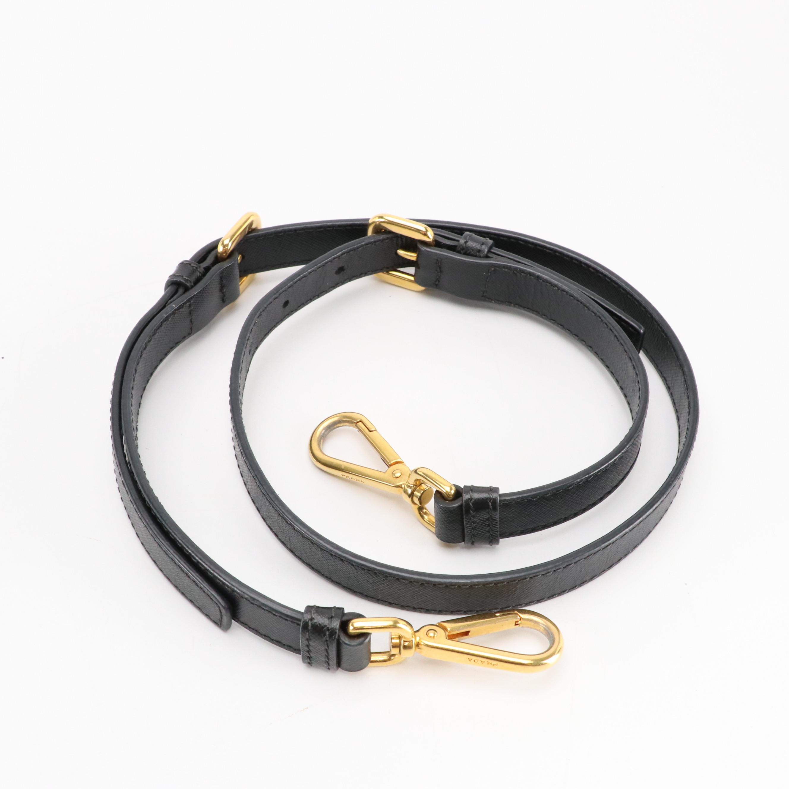 Prada Black Tessuto Nylon and Saffiano Leather Two-Way Shoulder Bag