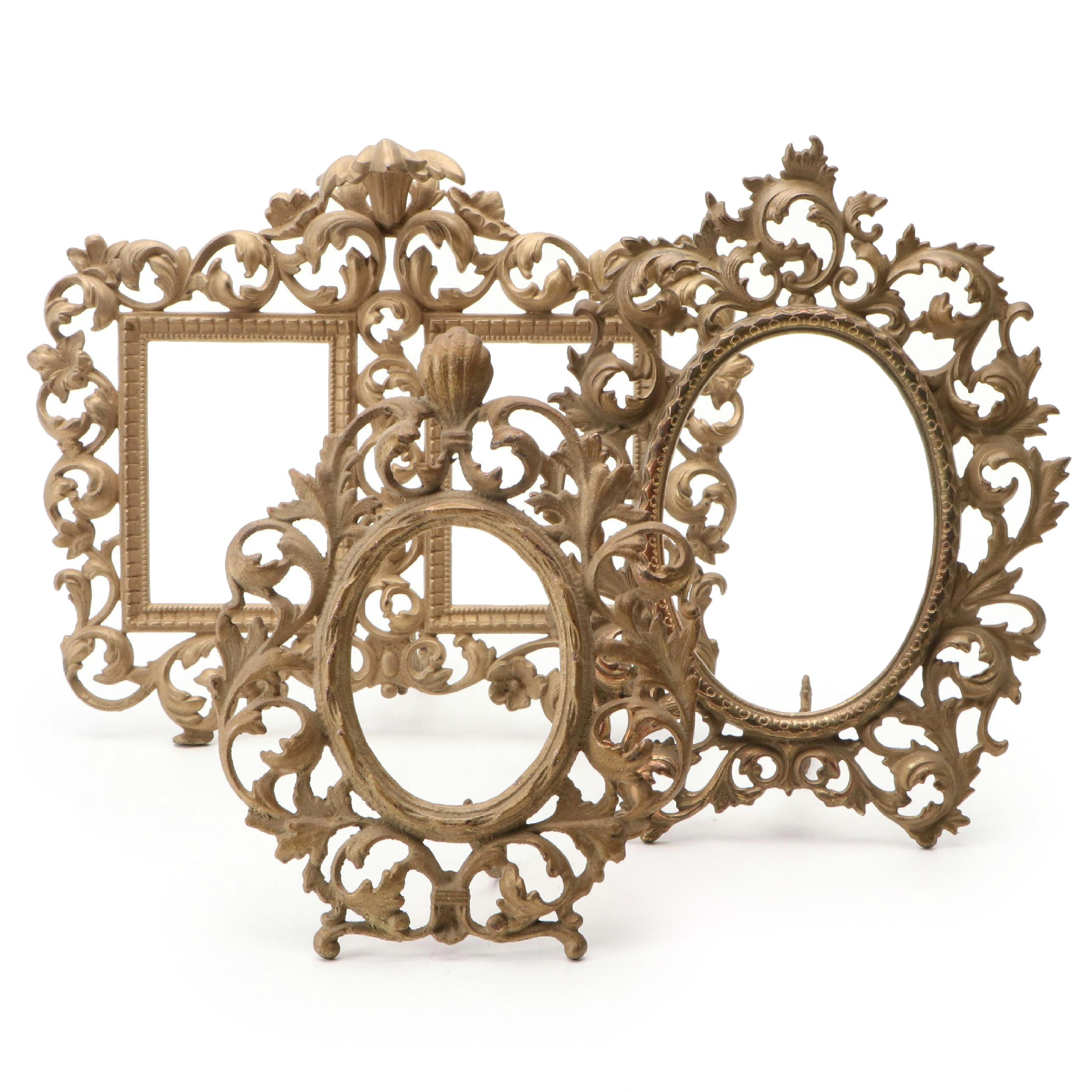 Victorian Rococo Revival Style Brass Frames, 20th Century