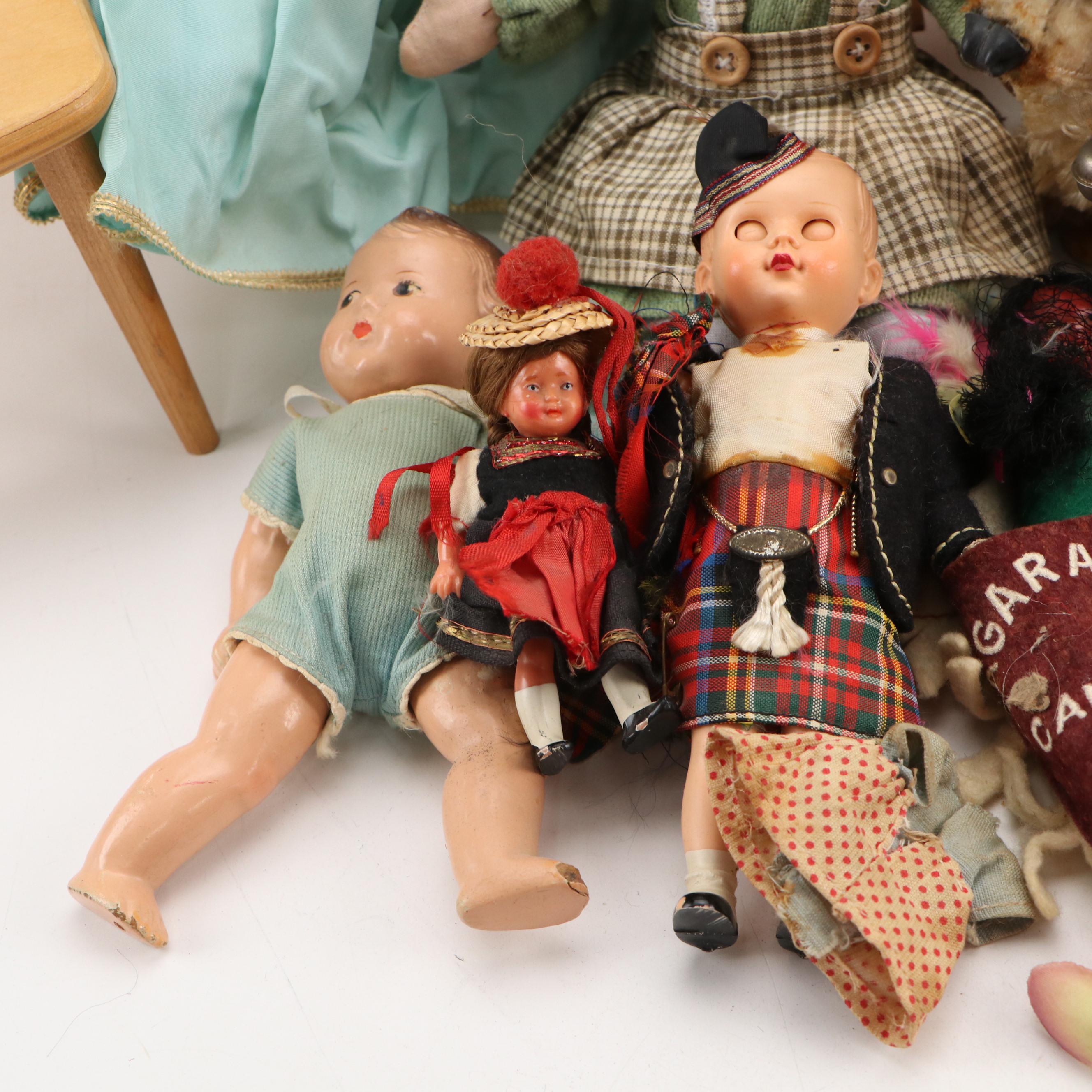 Madame Alexander "Sleeping Beauty" with Other Dolls and Furniture