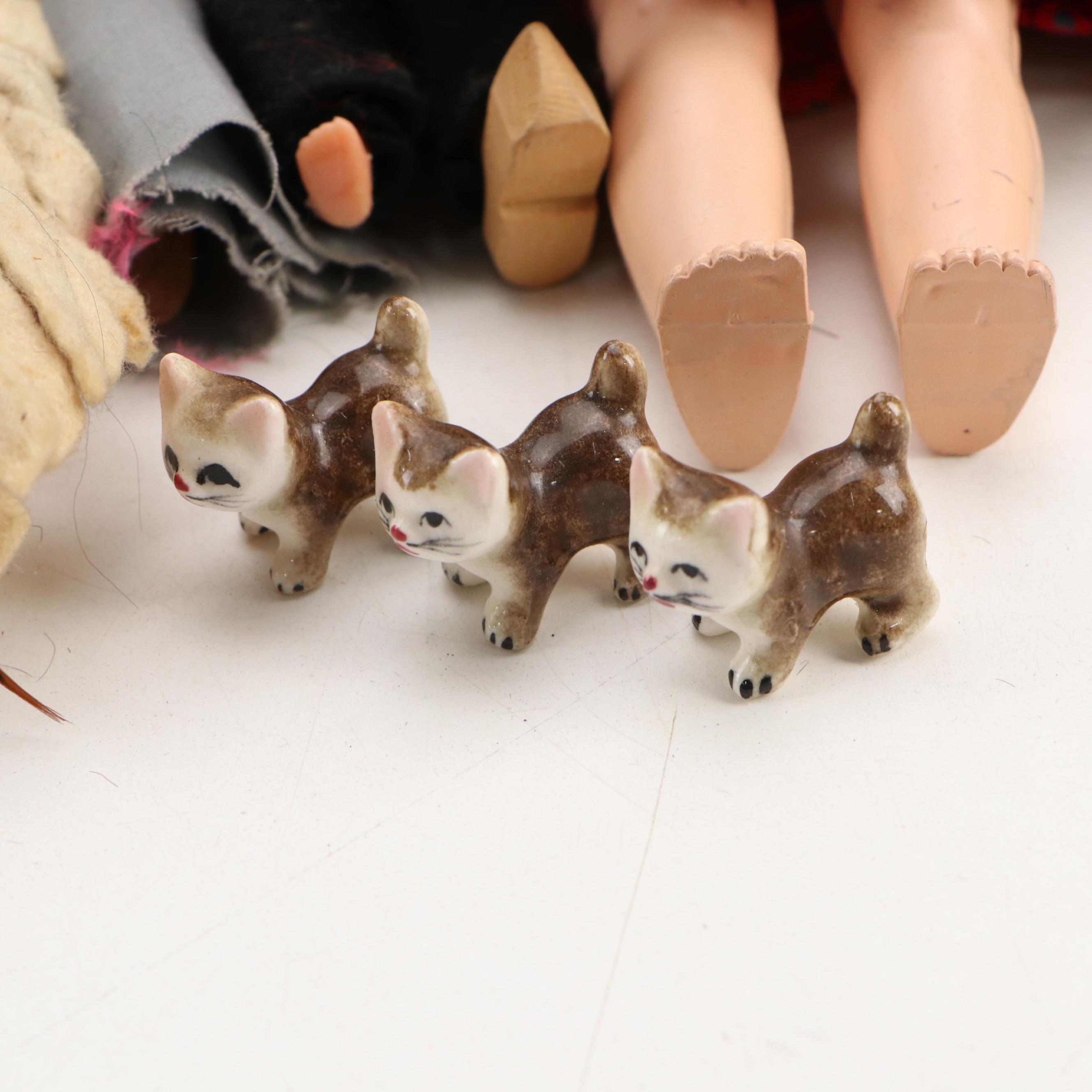 Madame Alexander "Sleeping Beauty" with Other Dolls and Furniture