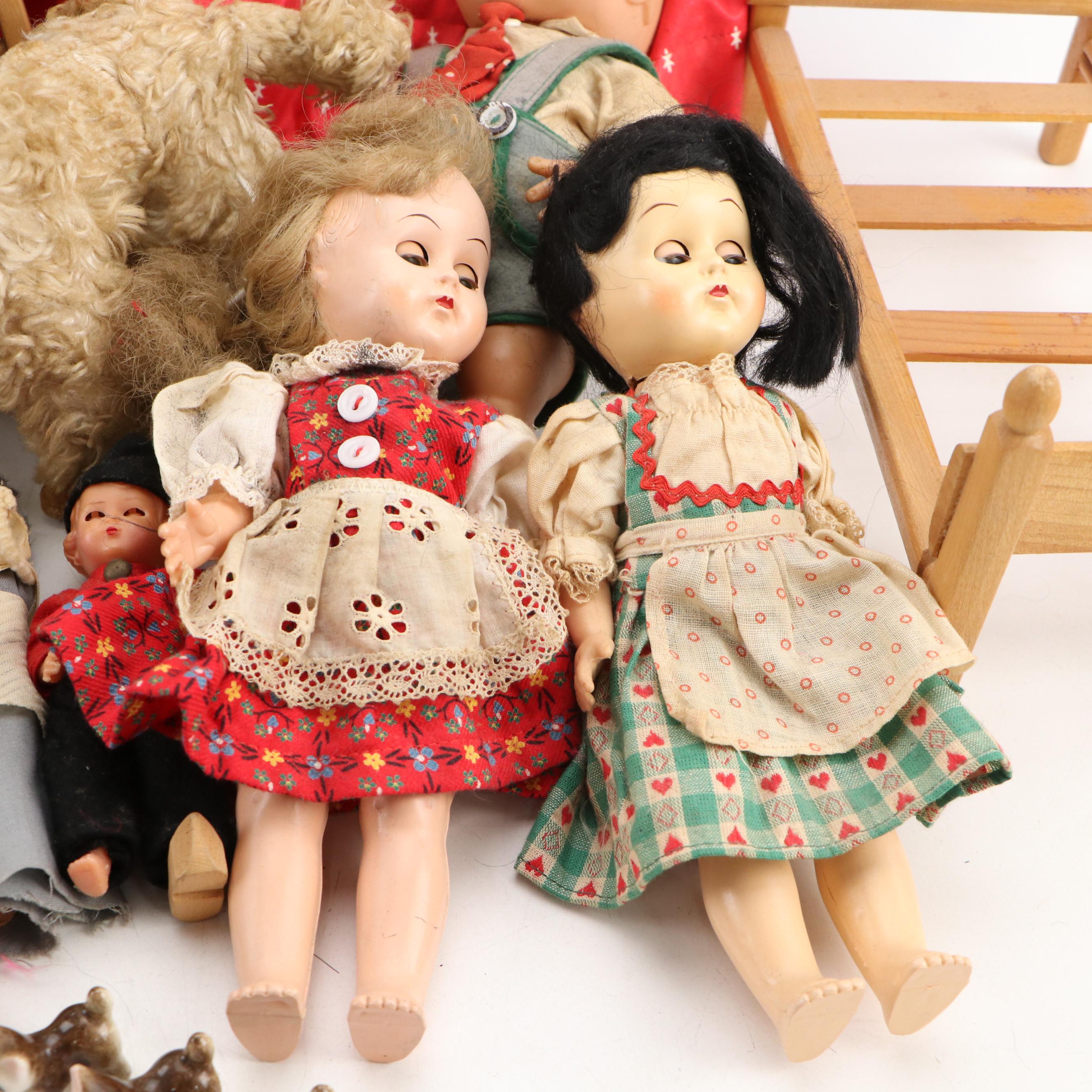 Madame Alexander "Sleeping Beauty" with Other Dolls and Furniture