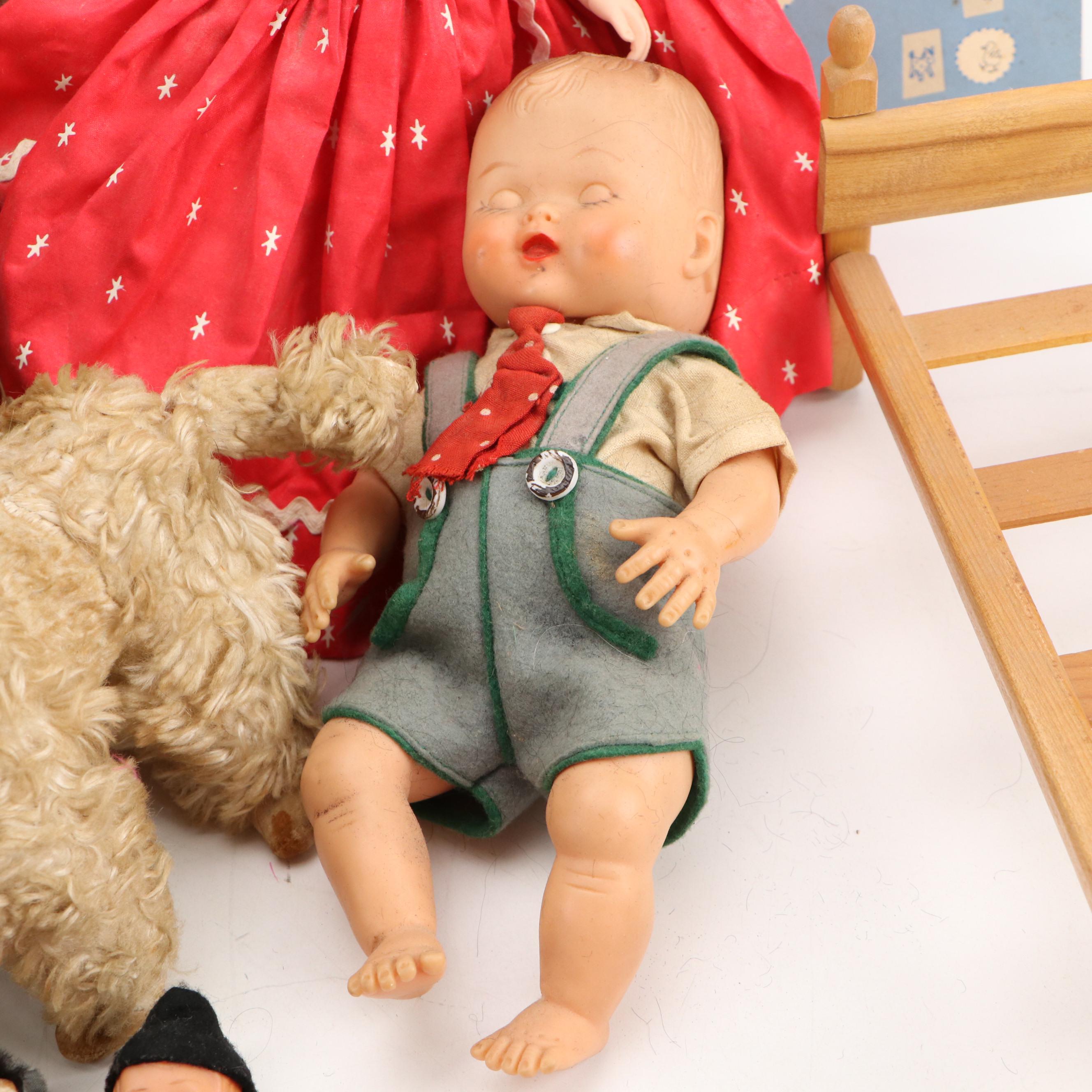 Madame Alexander "Sleeping Beauty" with Other Dolls and Furniture