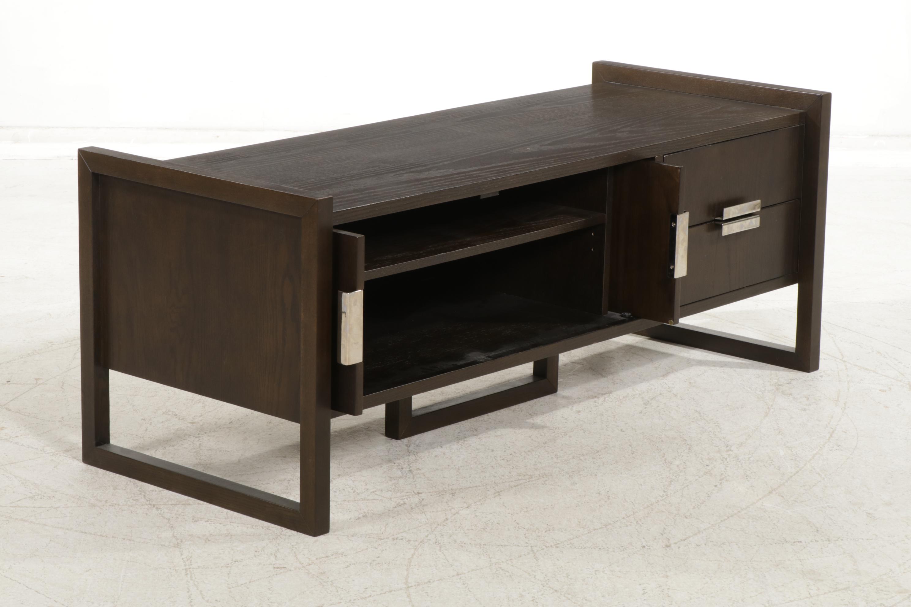 Contemporary Wood Media Cabinet and TV Stand