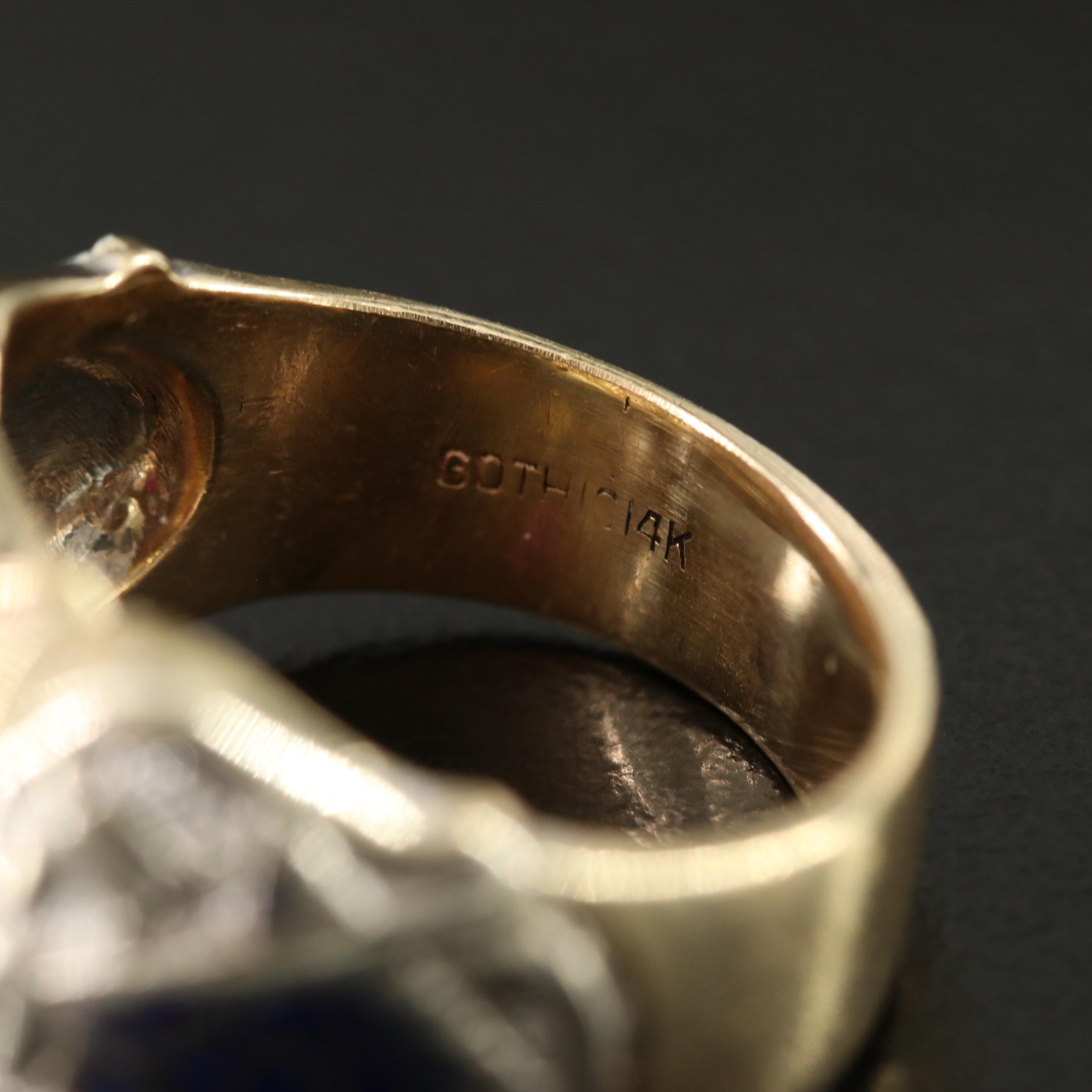 14K Ruby and Enamel 32nd Degree Mason Ring