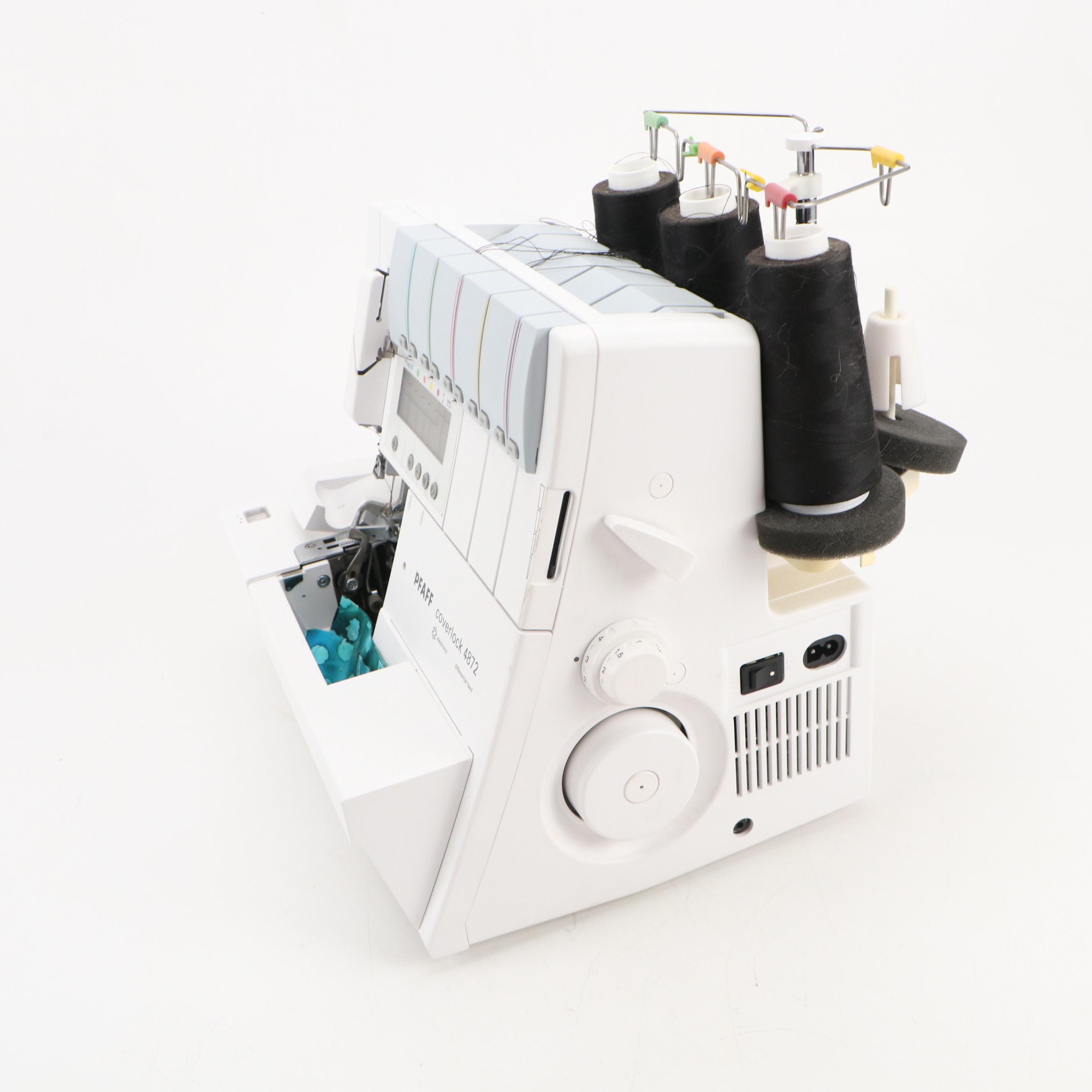 Pfaff Coverlock 4872 Sewing Machine with Thread