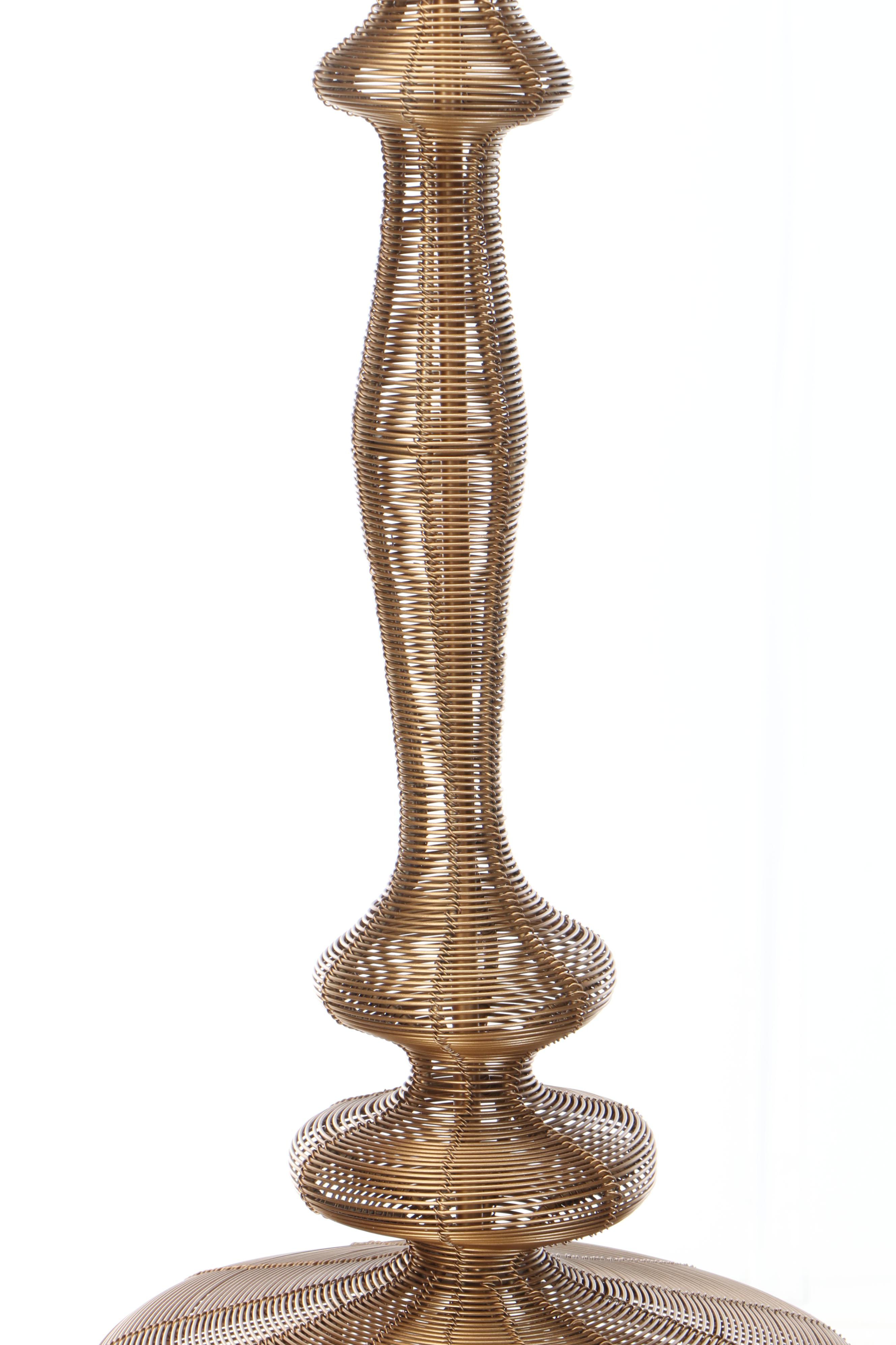 Sarreid Ltd. Contemporary Gold Finish Wirework Pendant