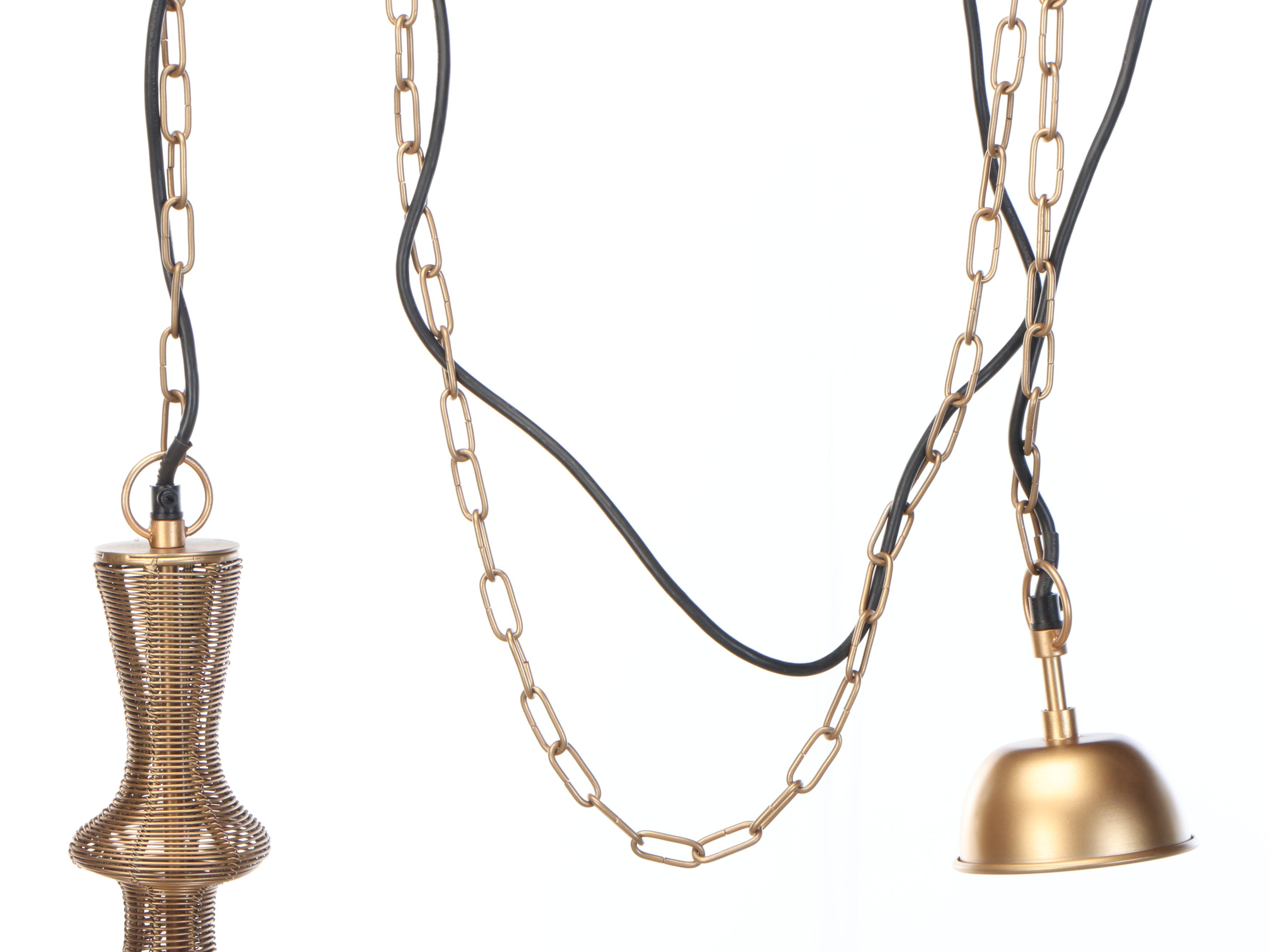 Sarreid Ltd. Contemporary Gold Finish Wirework Pendant