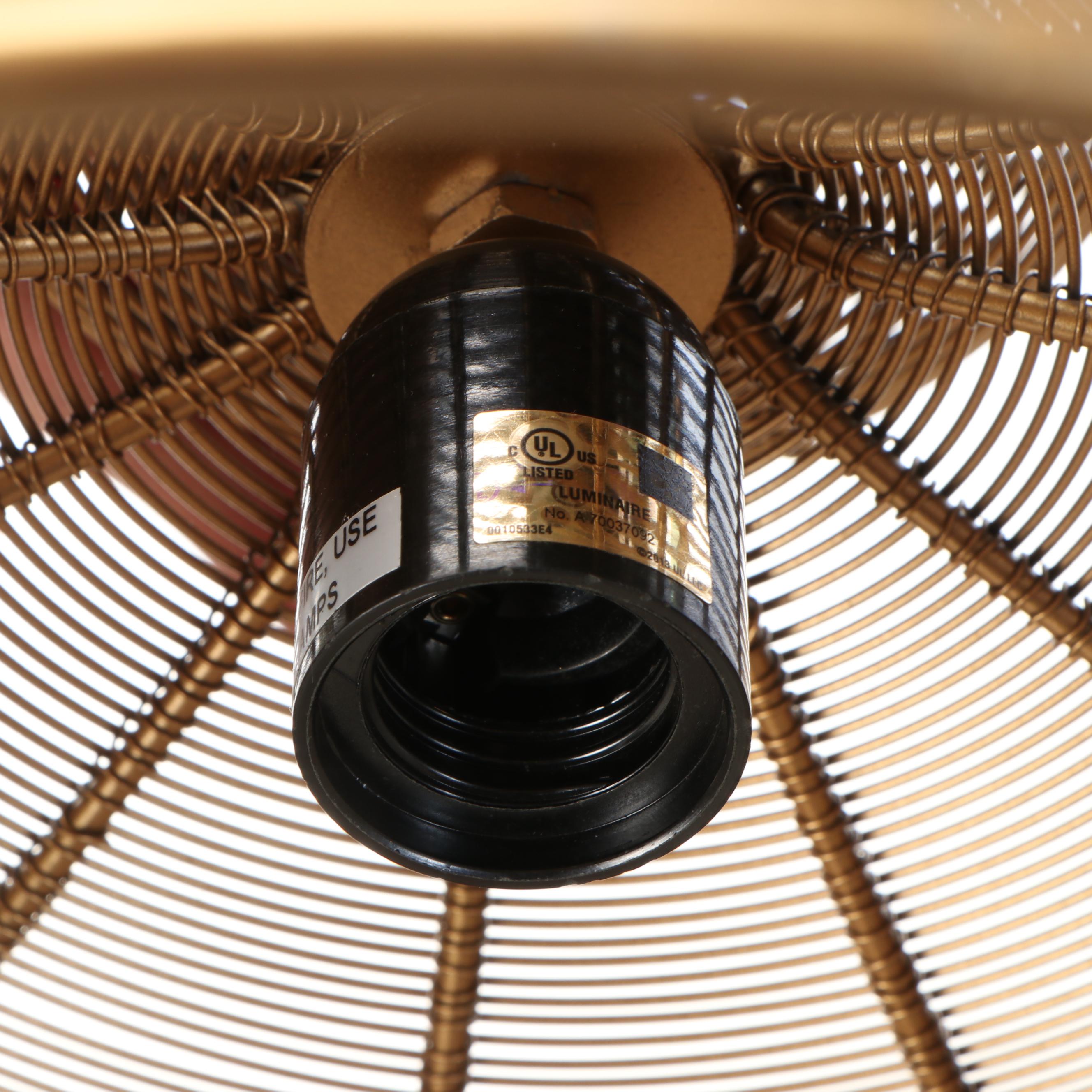 Sarreid Ltd. Contemporary Gold Finish Wirework Pendant