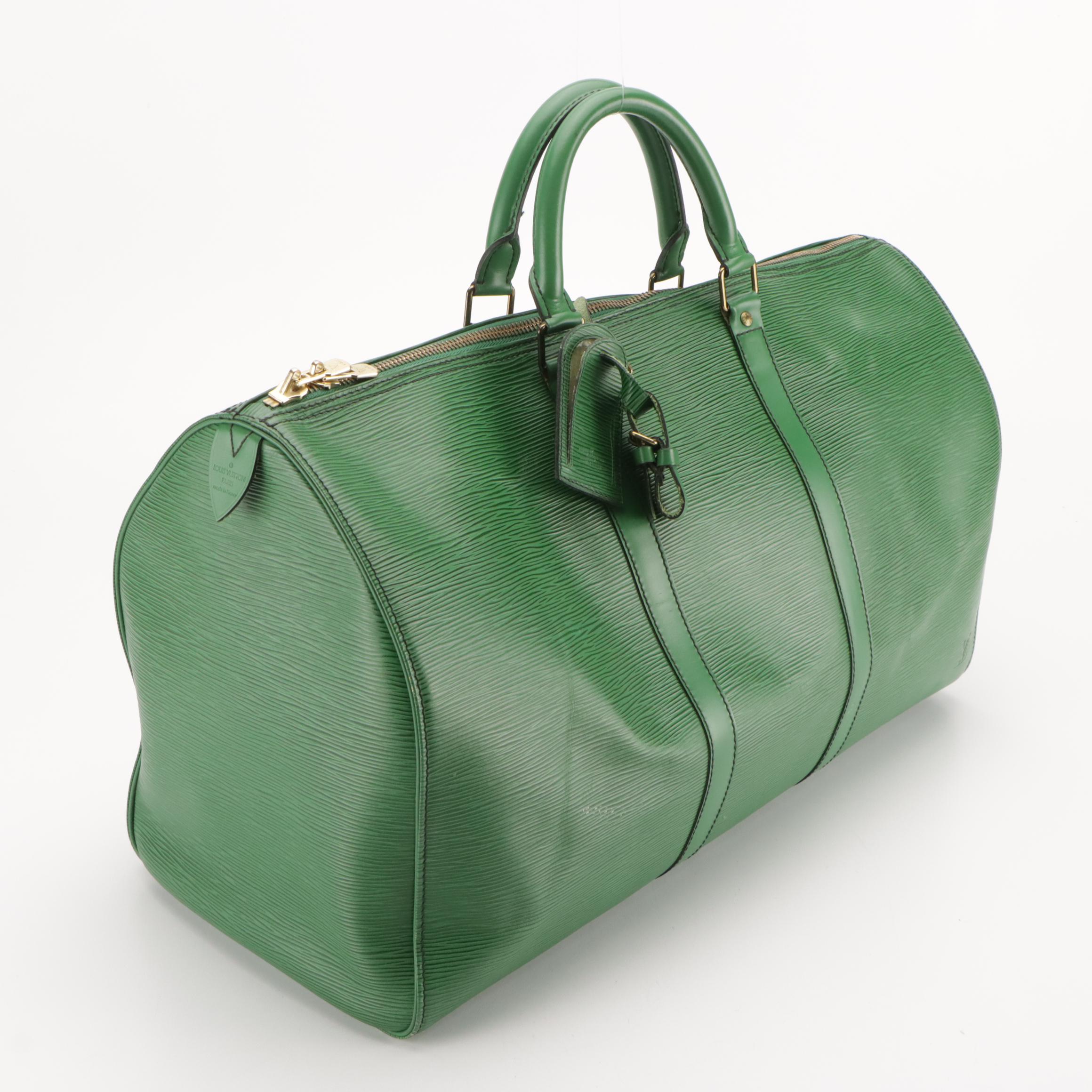 Louis Vuitton Keepall 50 in Borneo Green Epi/Smooth Leather