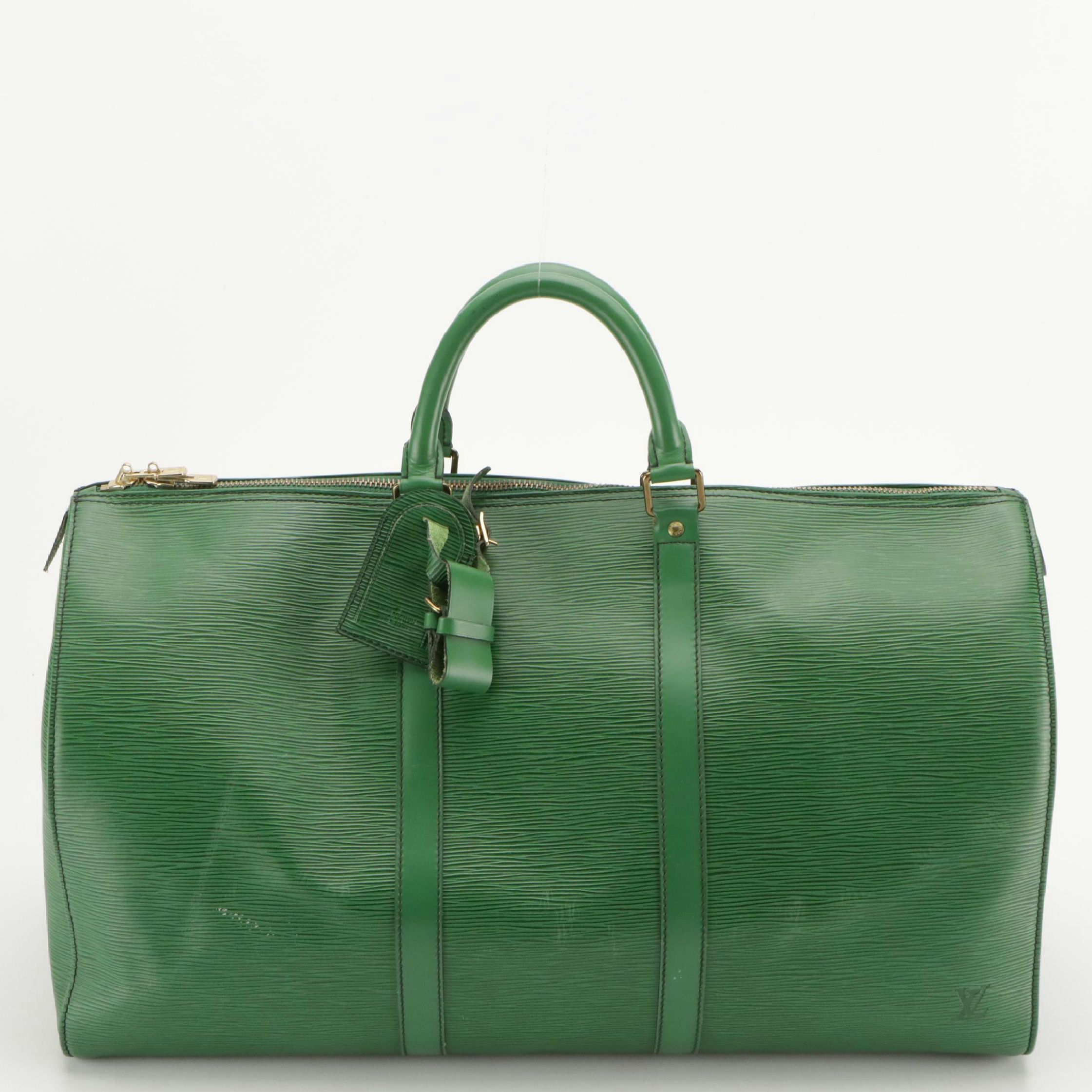 Louis Vuitton Keepall 50 in Borneo Green Epi/Smooth Leather
