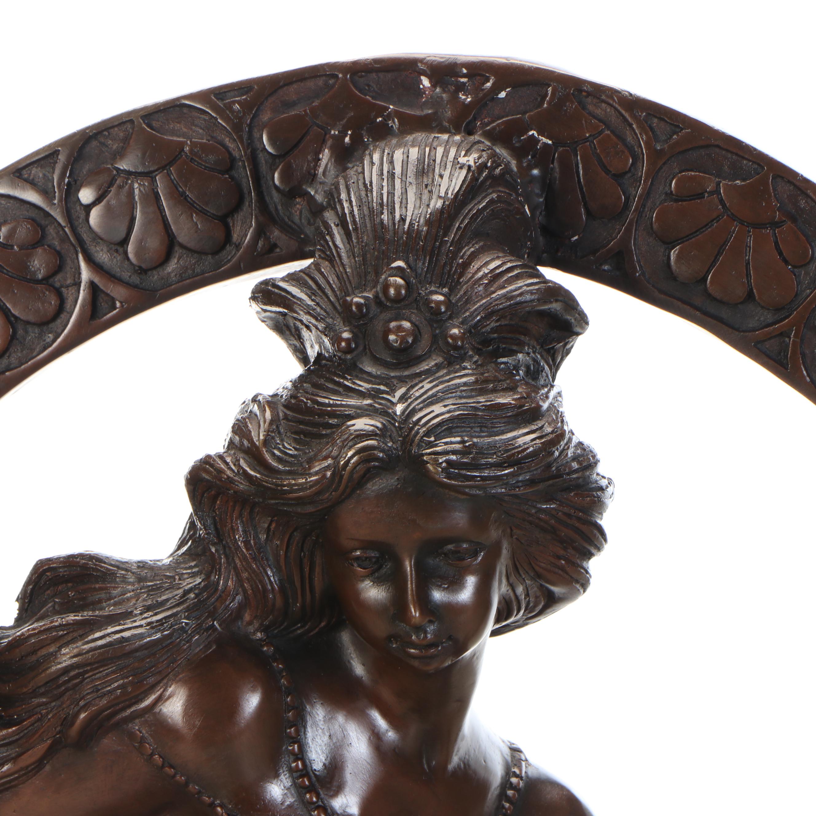 After Alphonse Mucha "Maiden of the Arts" Bronze Sculpture
