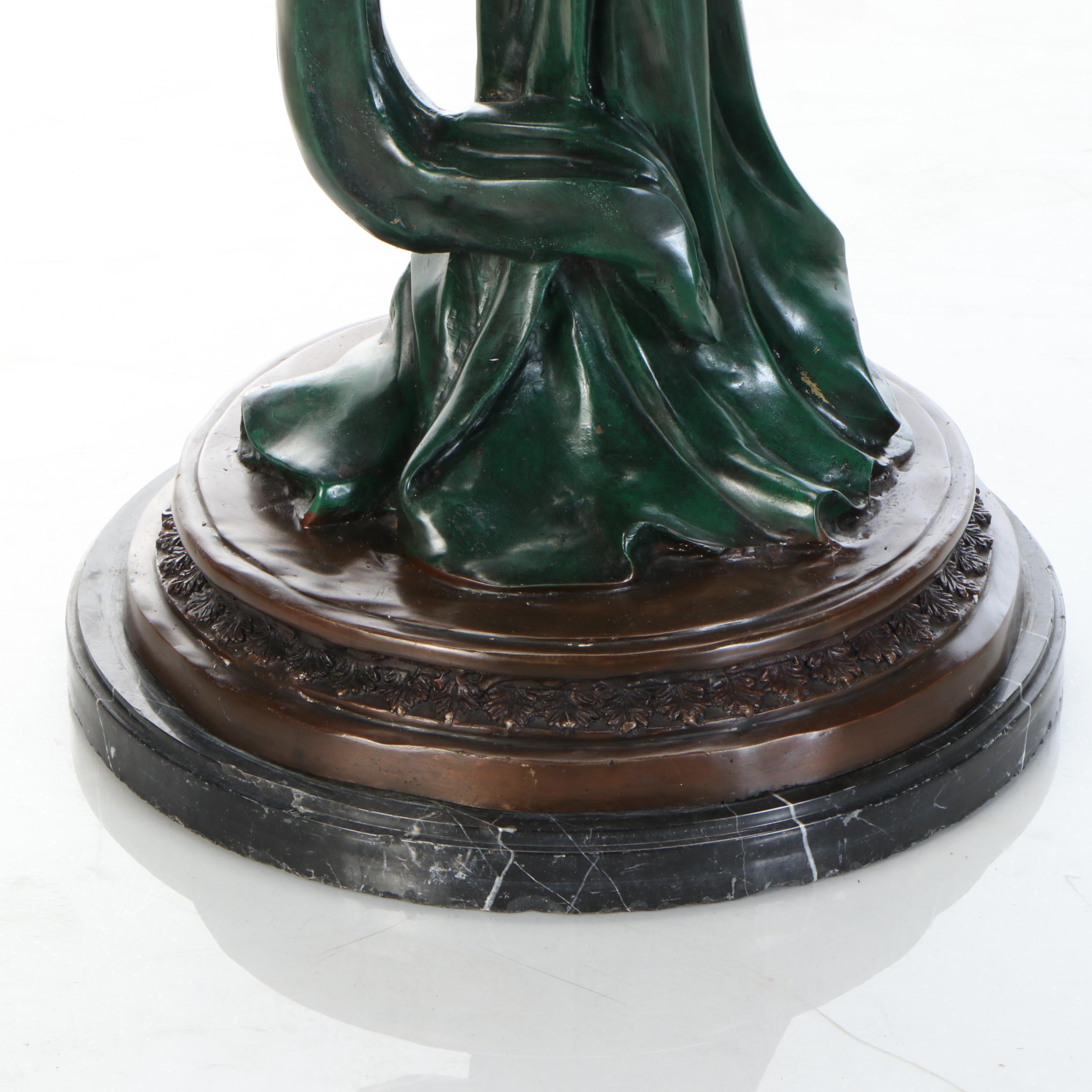 After Alphonse Mucha "Maiden of the Arts" Bronze Sculpture