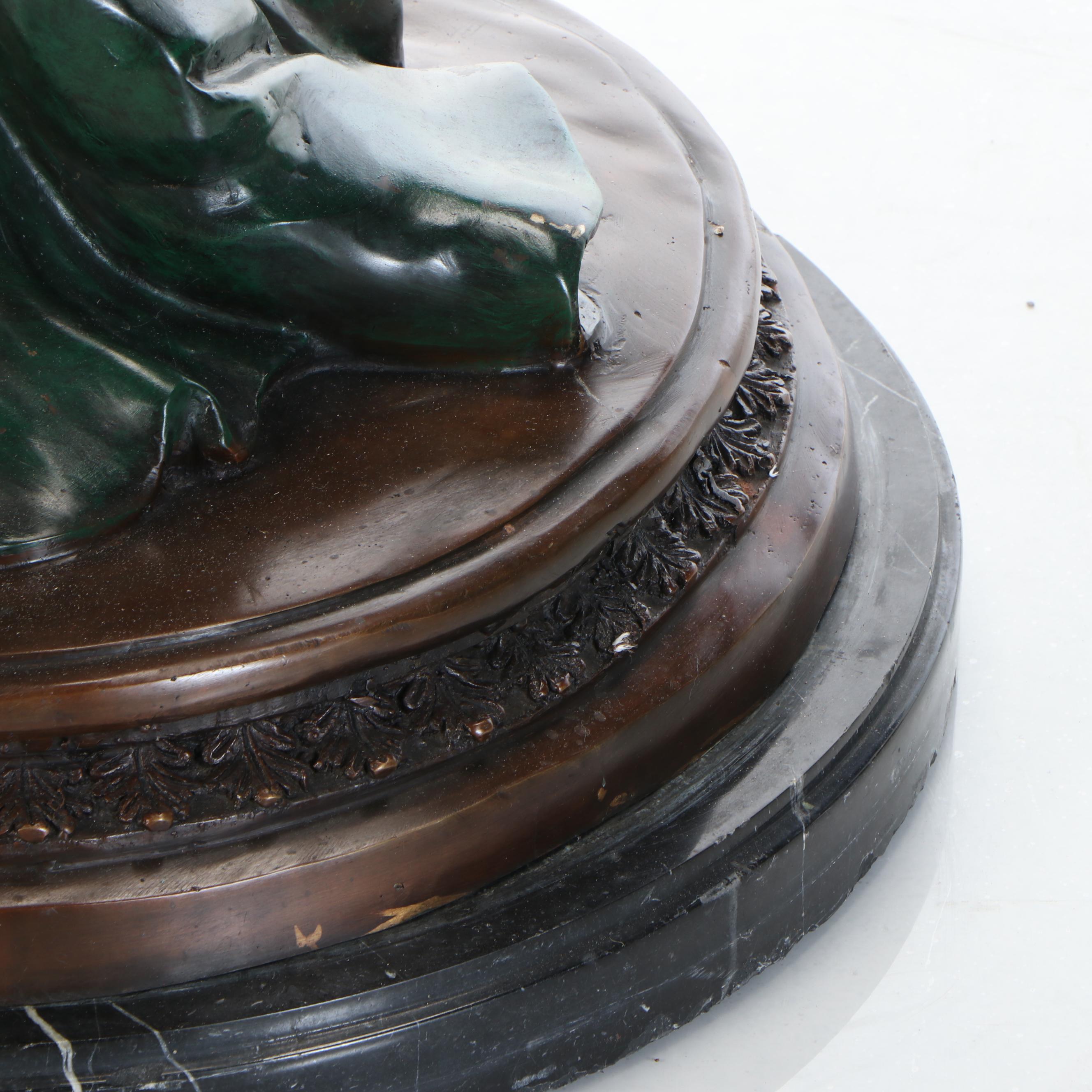 After Alphonse Mucha "Maiden of the Arts" Bronze Sculpture