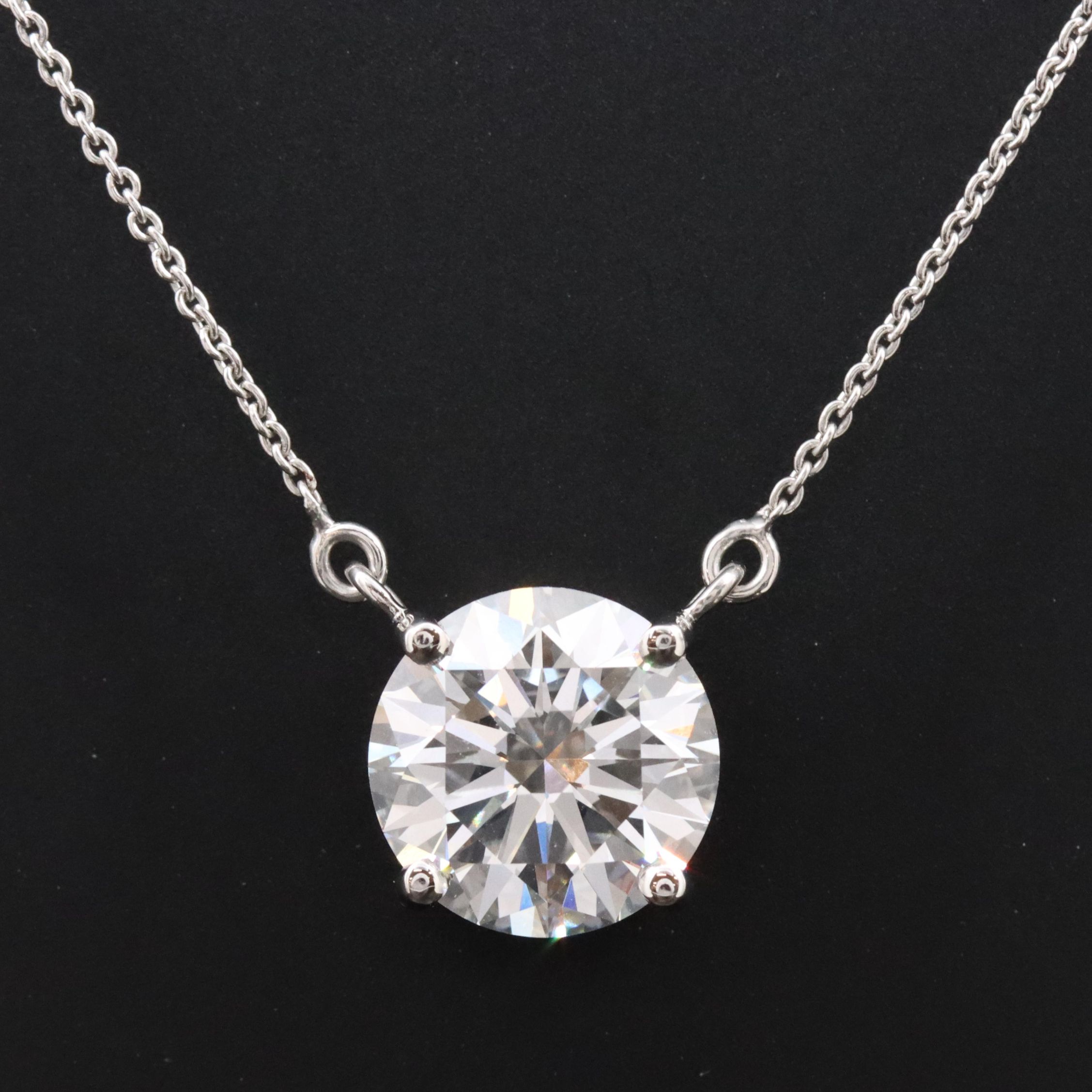 Platinum 5.09 CT Lab Grown Diamond Solitaire Necklace with IGI Report