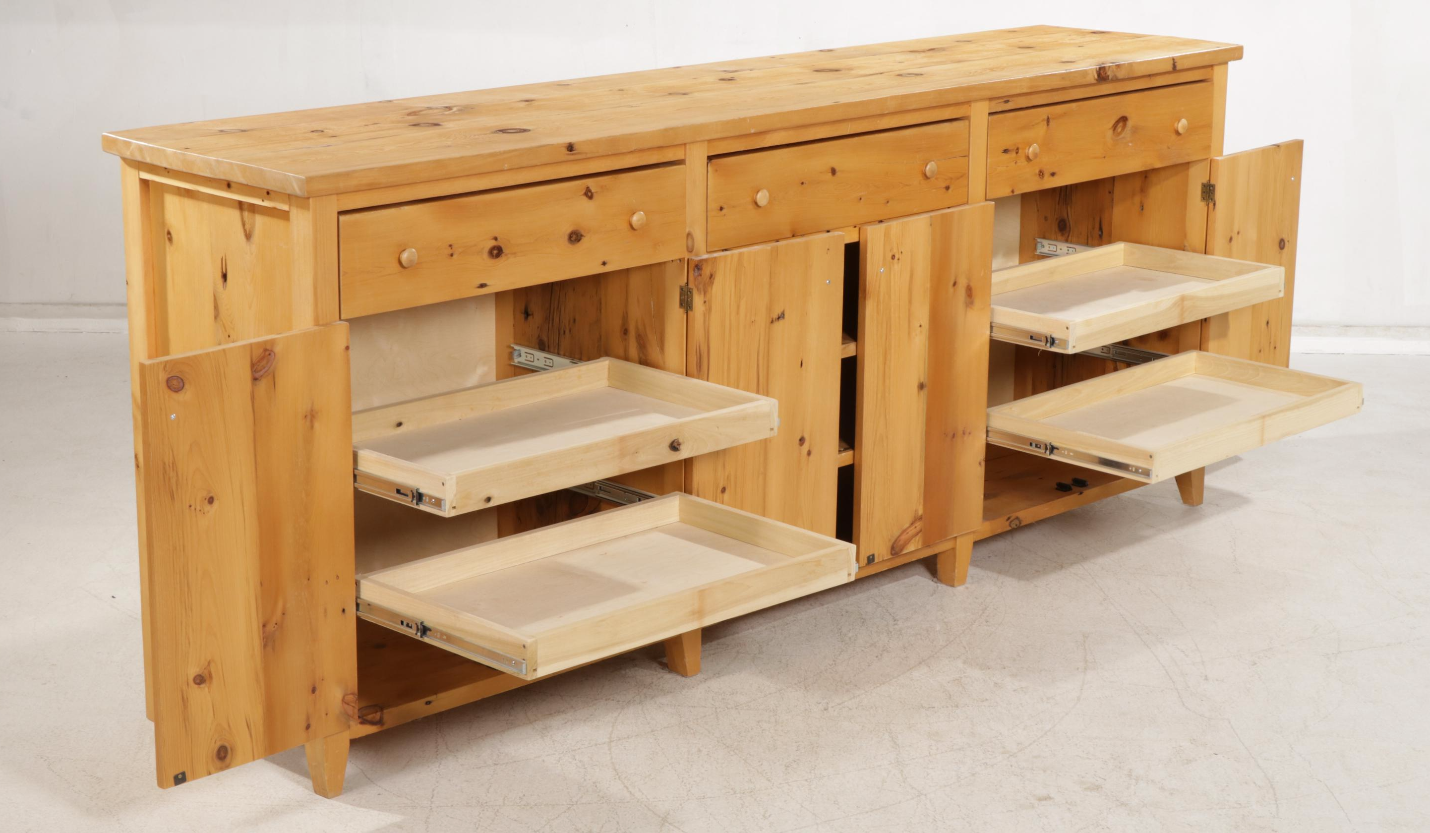 Rustic Knotty Pine Oversize Sideboard