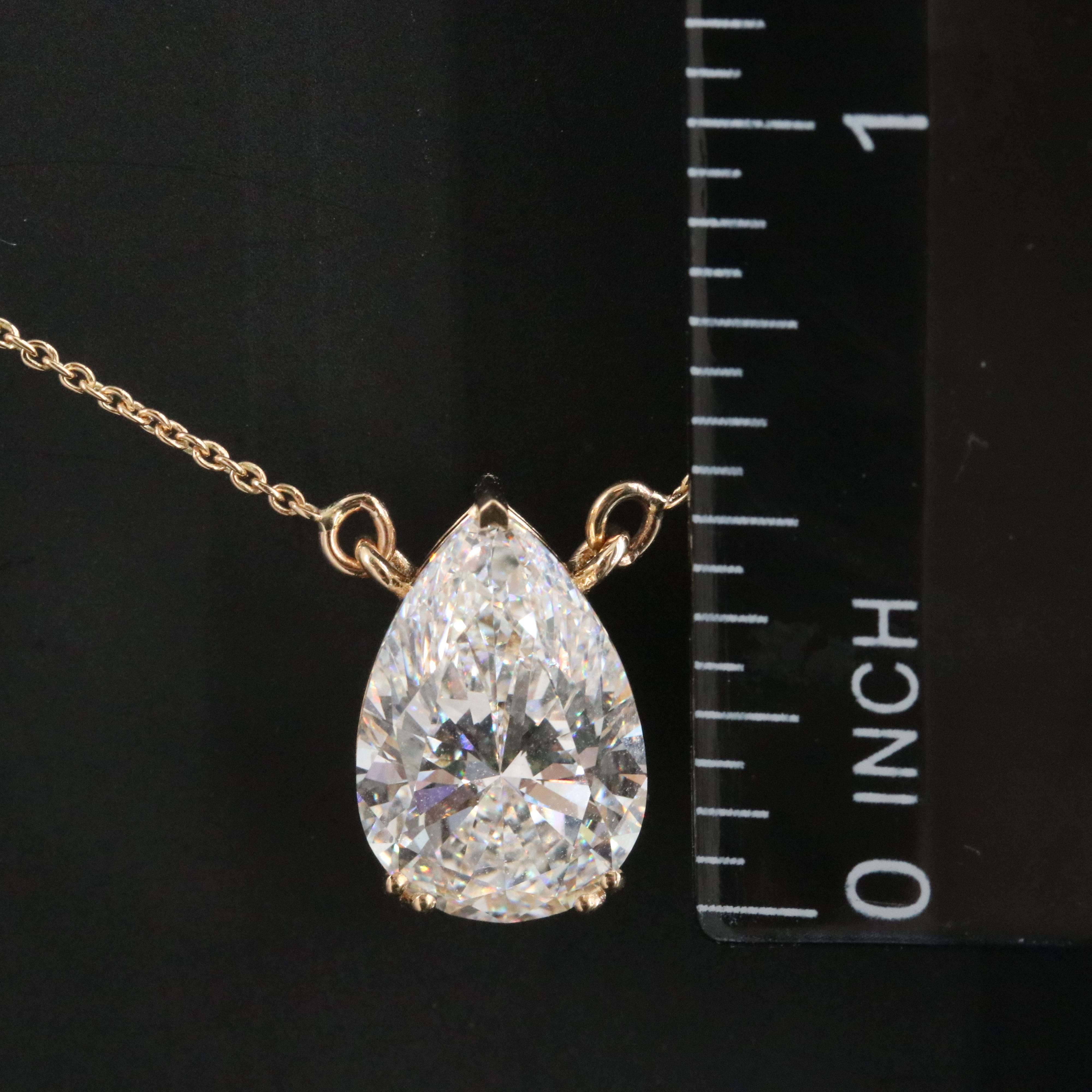 18K 4.98 CT Lab Grown Diamond Solitaire Necklace with IGI Report