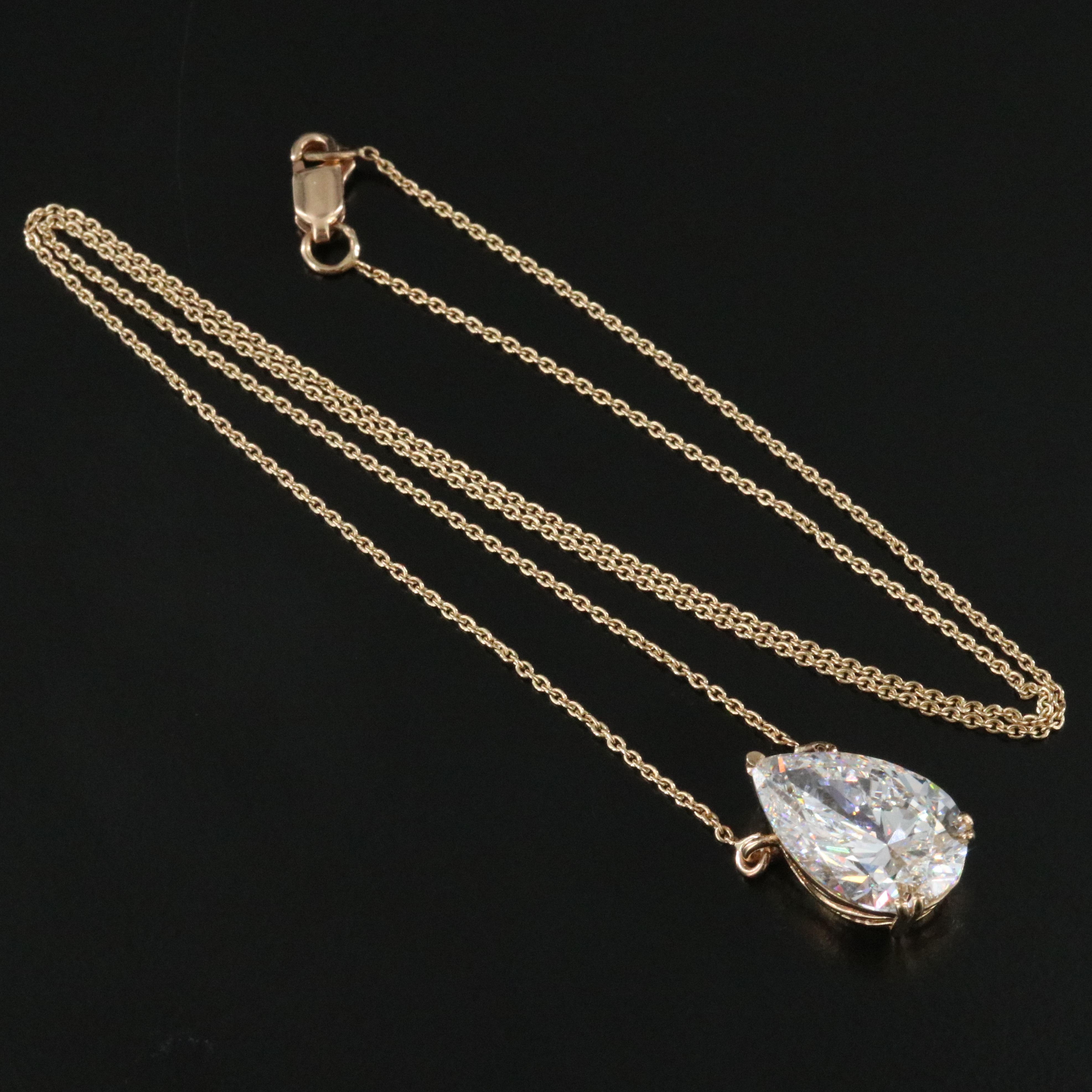 18K 4.98 CT Lab Grown Diamond Solitaire Necklace with IGI Report