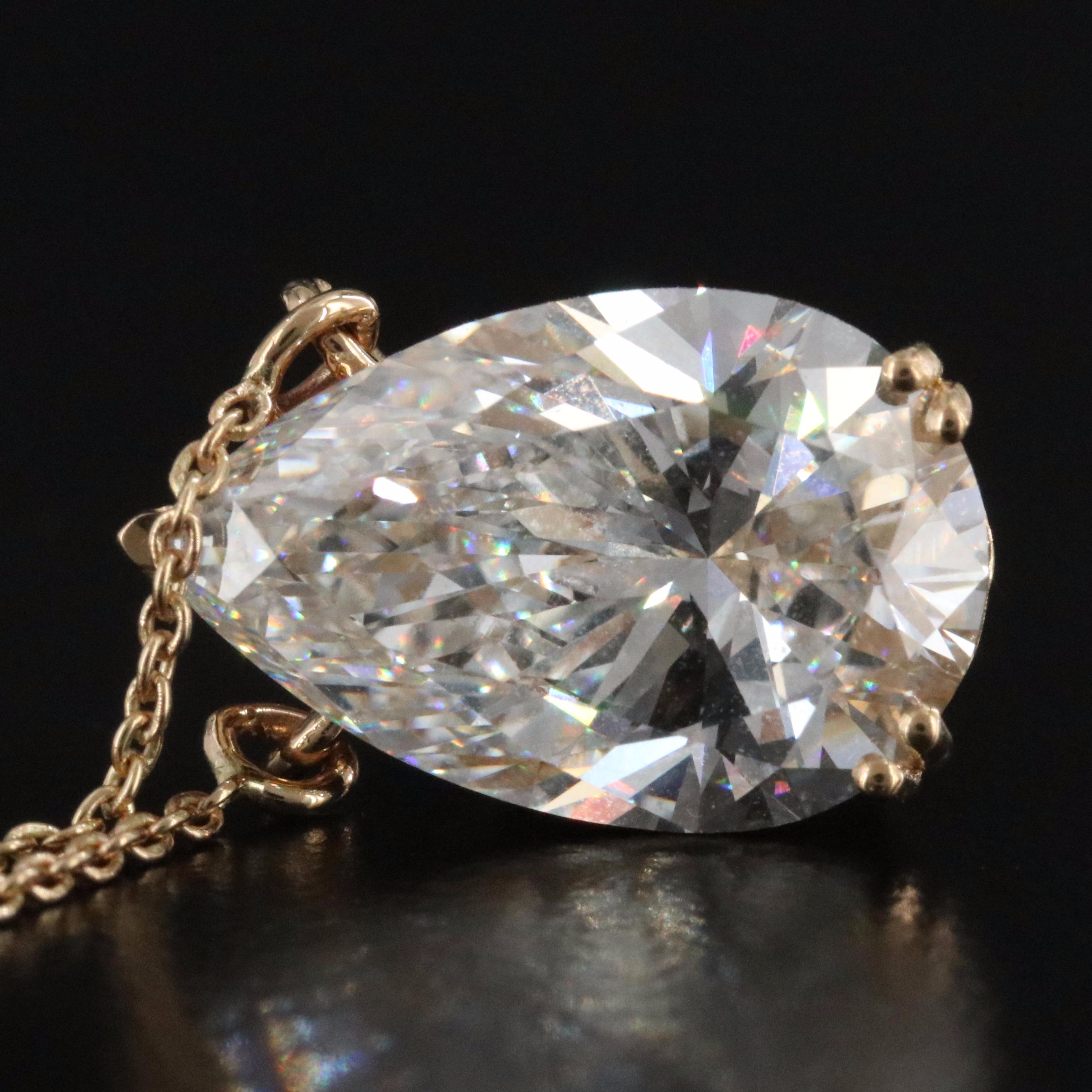 18K 4.98 CT Lab Grown Diamond Solitaire Necklace with IGI Report