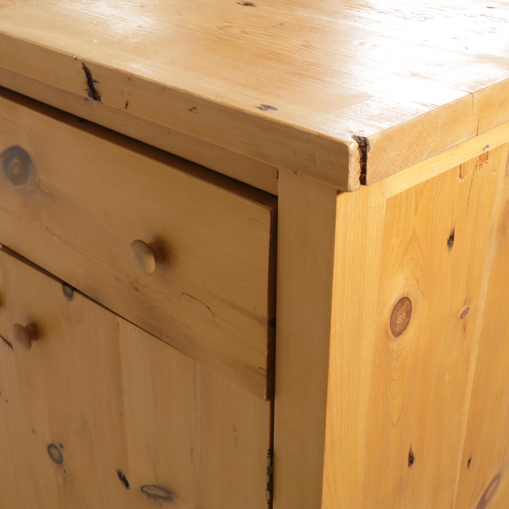 Rustic Knotty Pine Oversize Sideboard