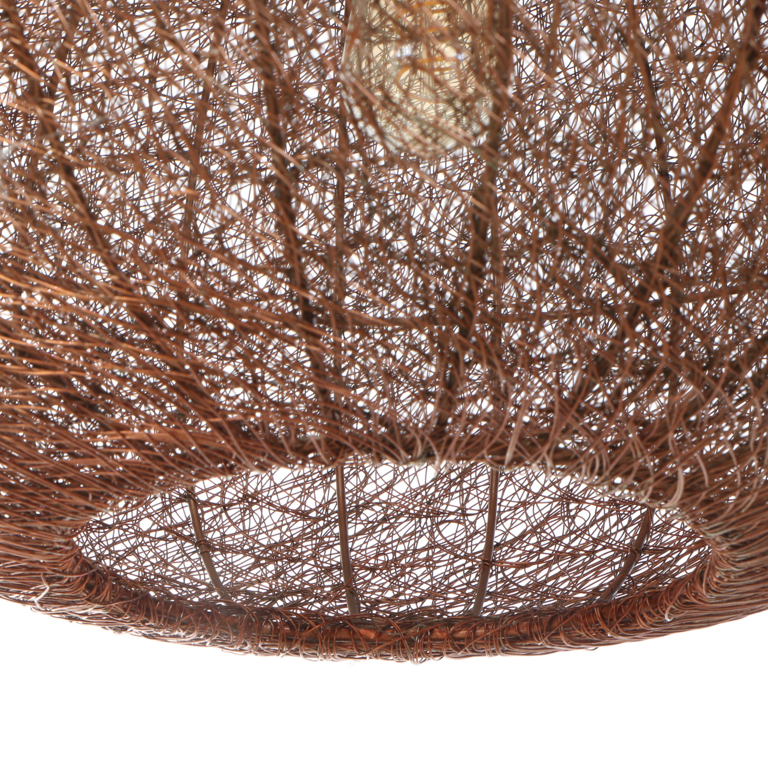 Sarreid Ltd. Contemporary Copper Finish Wirework Pendant