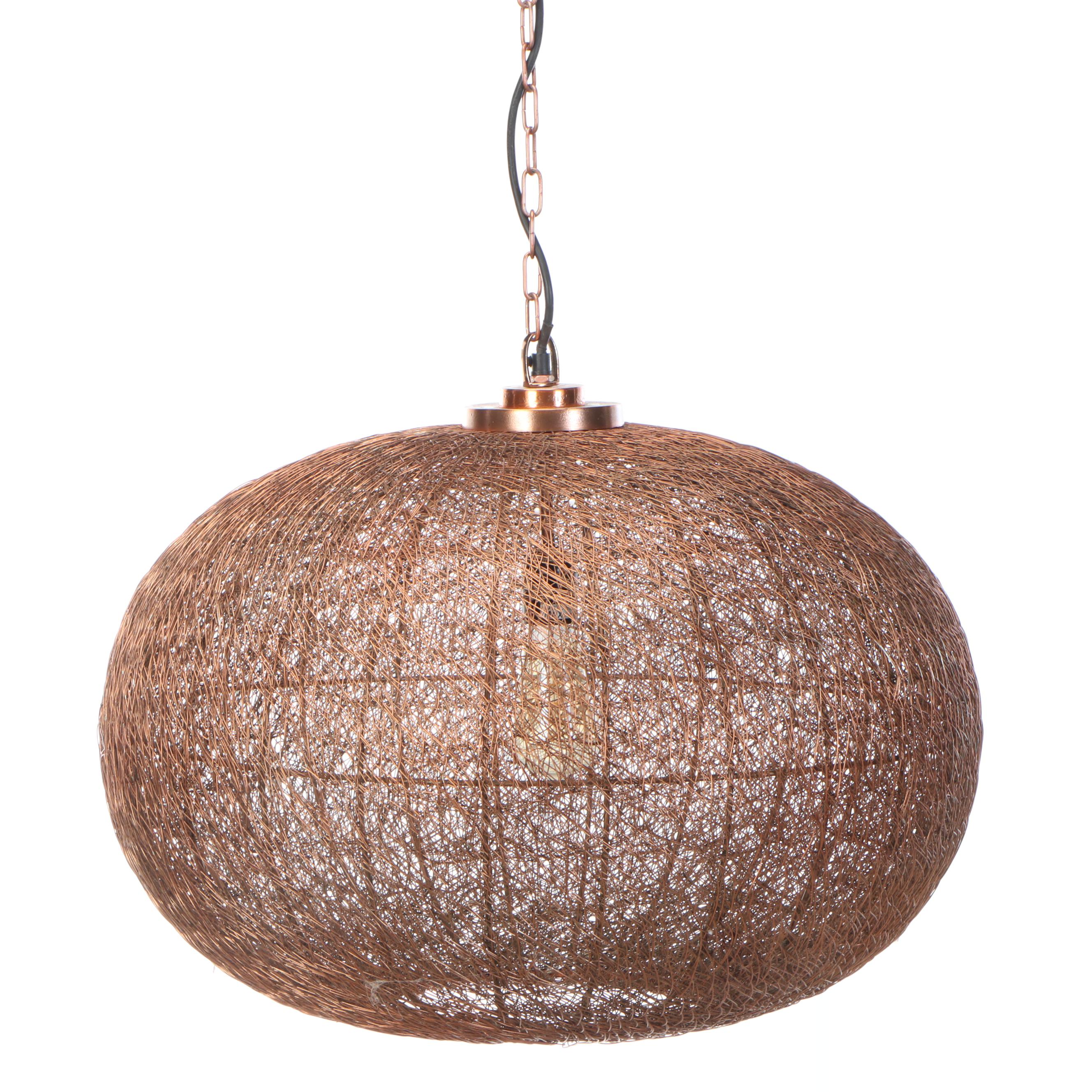 Sarreid Ltd. Contemporary Copper Finish Wirework Pendant