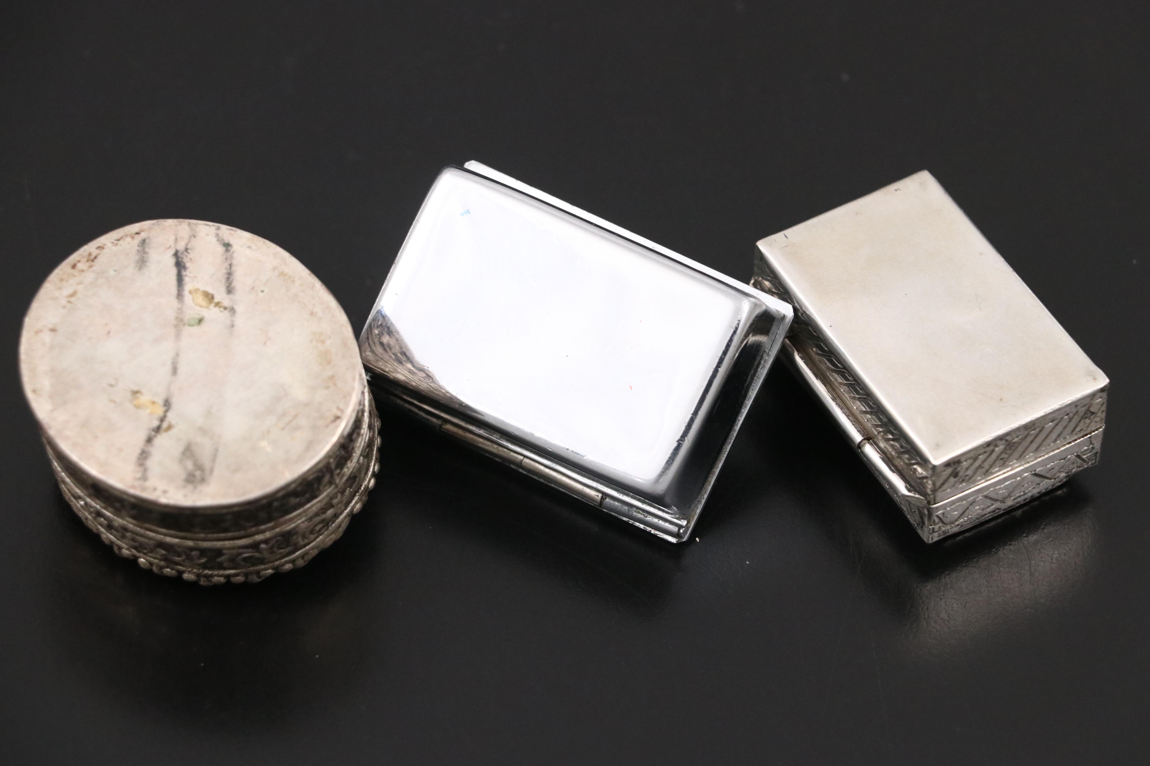 Mexican Sterling Perfume Bottle with Iraqi 800 Silver Inlaid Box and Others