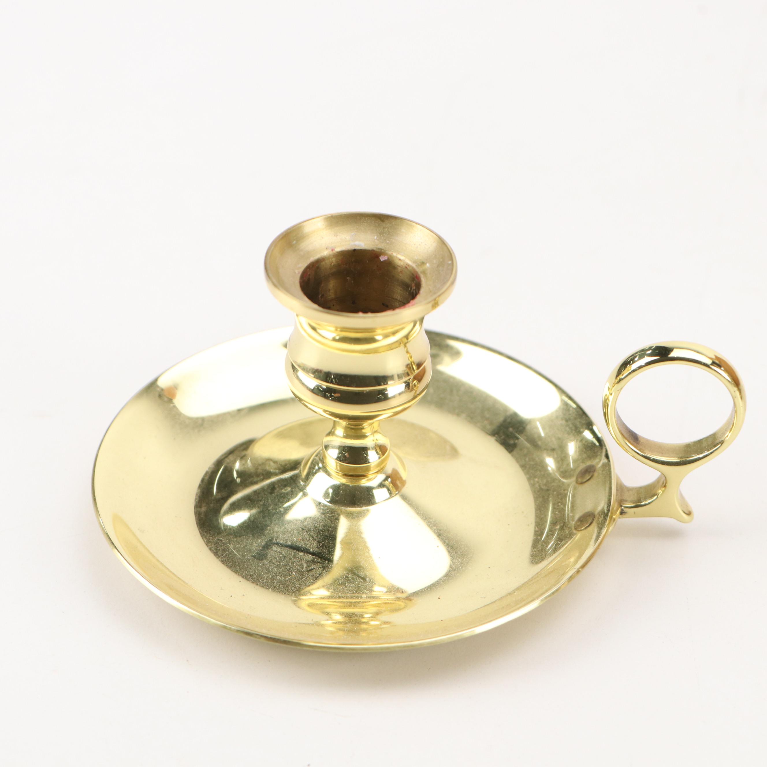 Baldwin and Other Brass Candle Holders, Brass Sconce, and More
