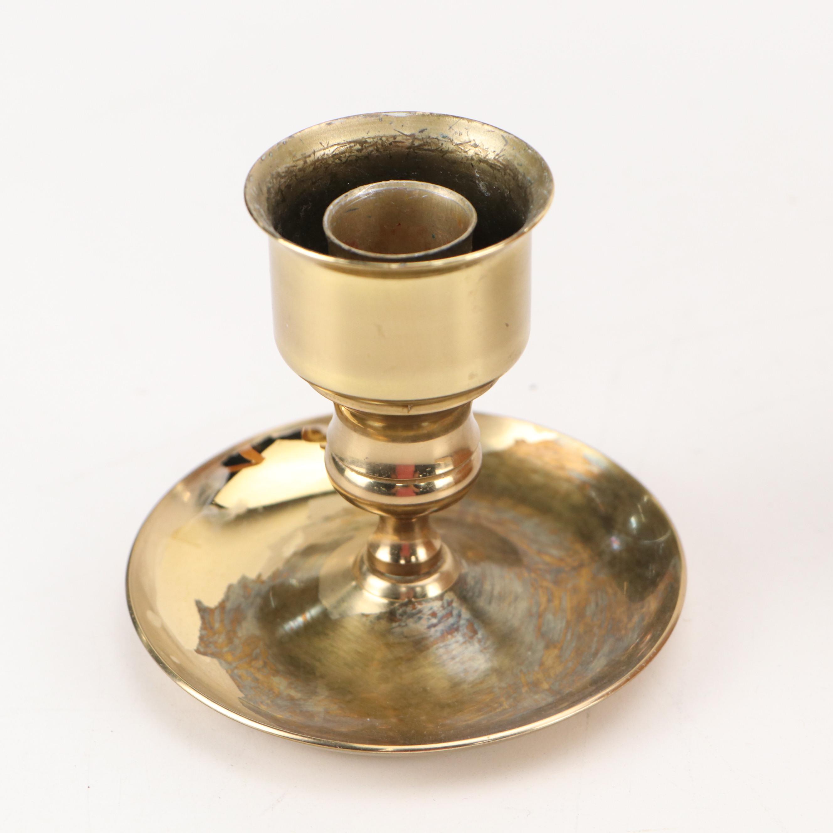 Baldwin and Other Brass Candle Holders, Brass Sconce, and More