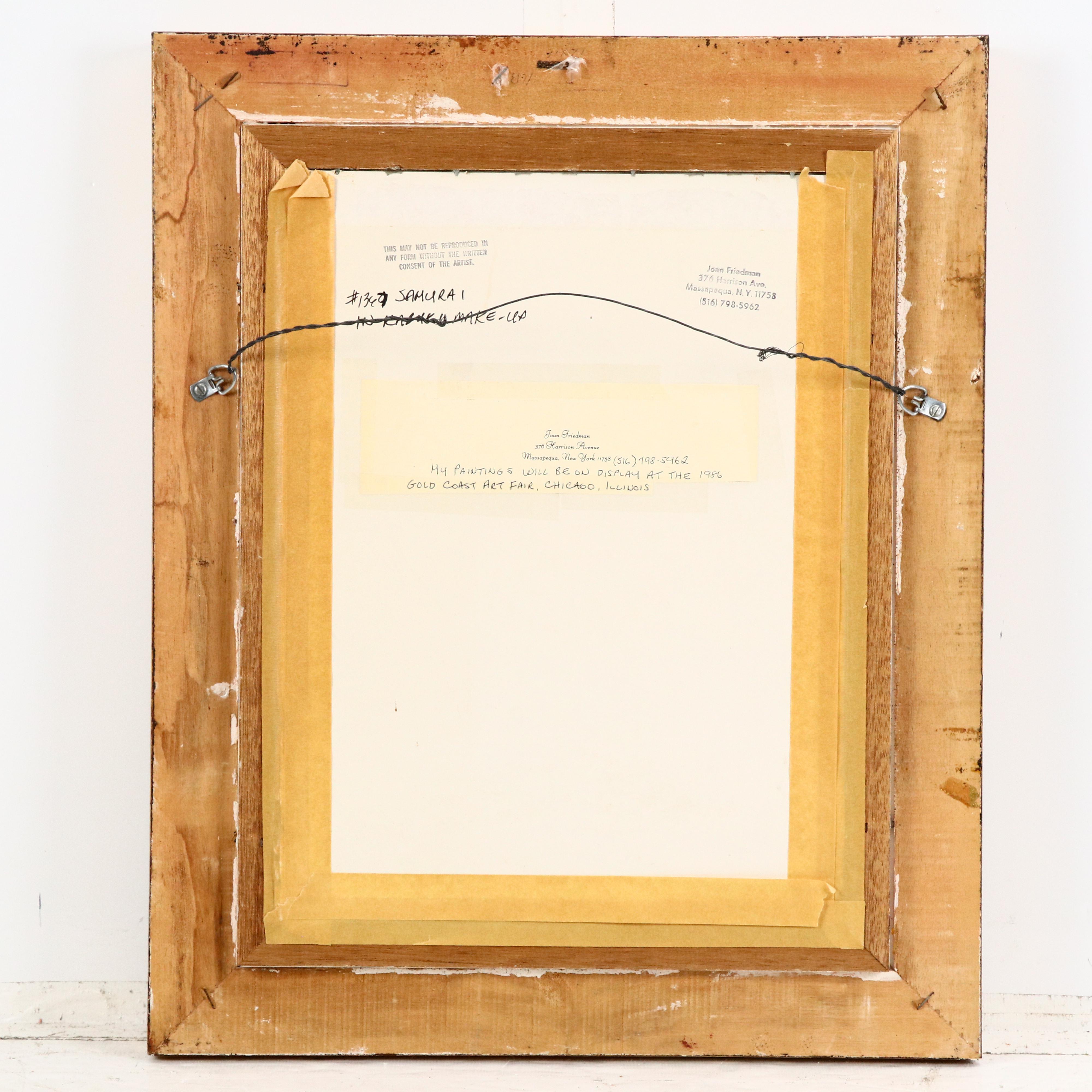 Joan Friedman Mixed Media Painting "Samurai in Kabuki Makeup," 1984