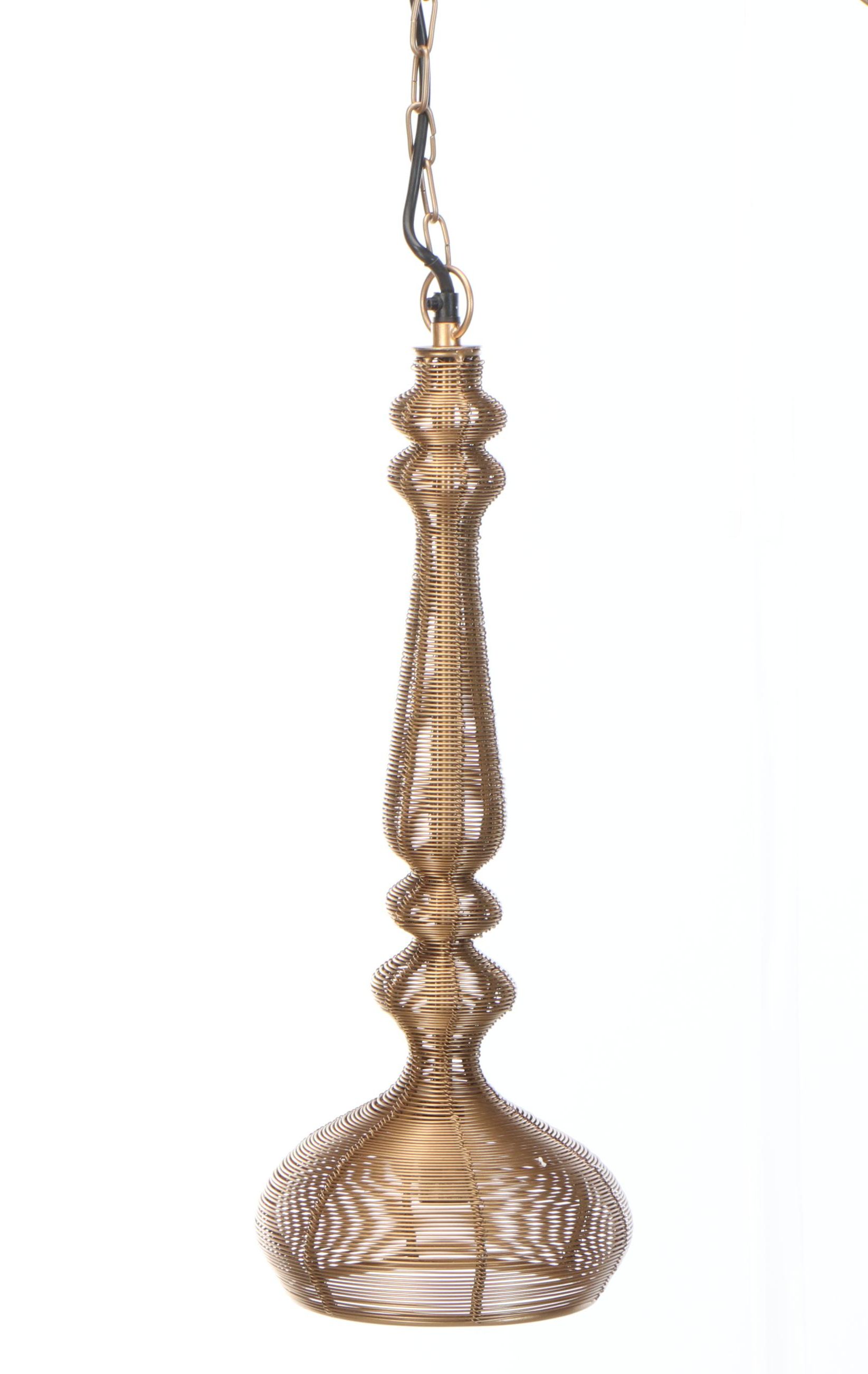 Sarreid Ltd. Contemporary Gold Finish Wirework Pendants