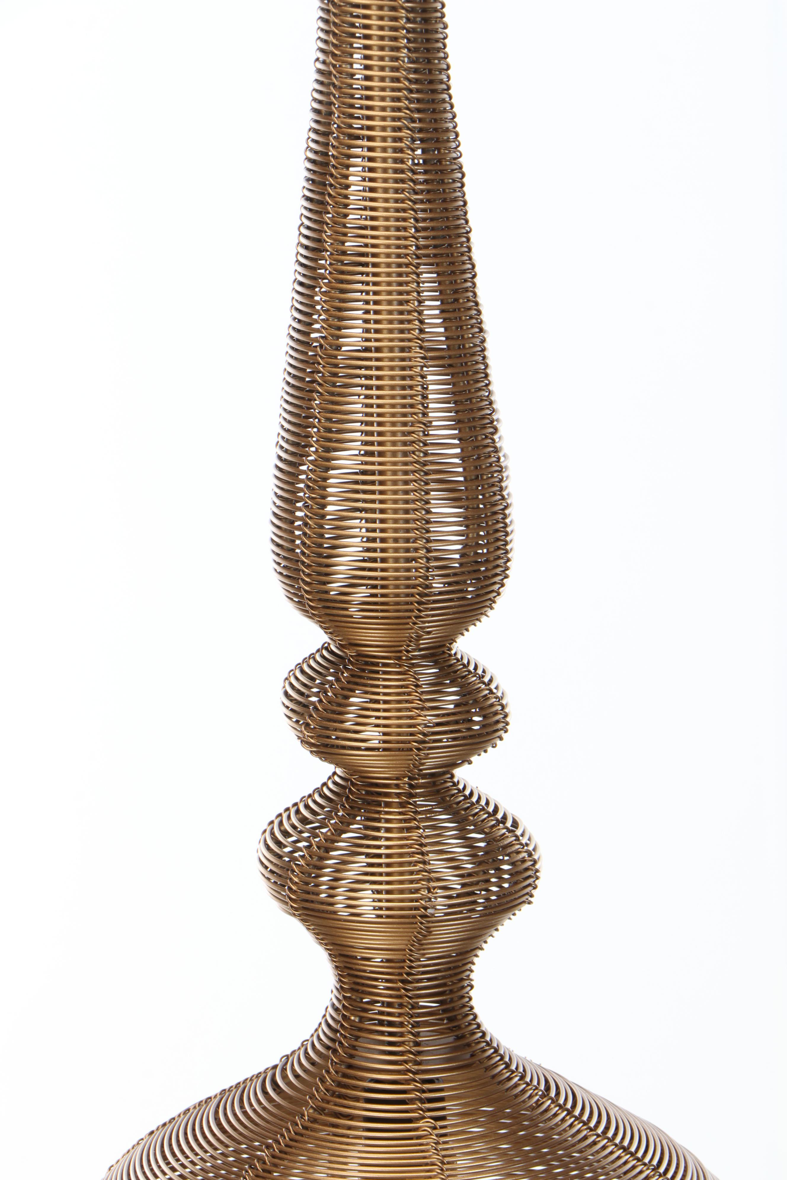 Sarreid Ltd. Contemporary Gold Finish Wirework Pendants