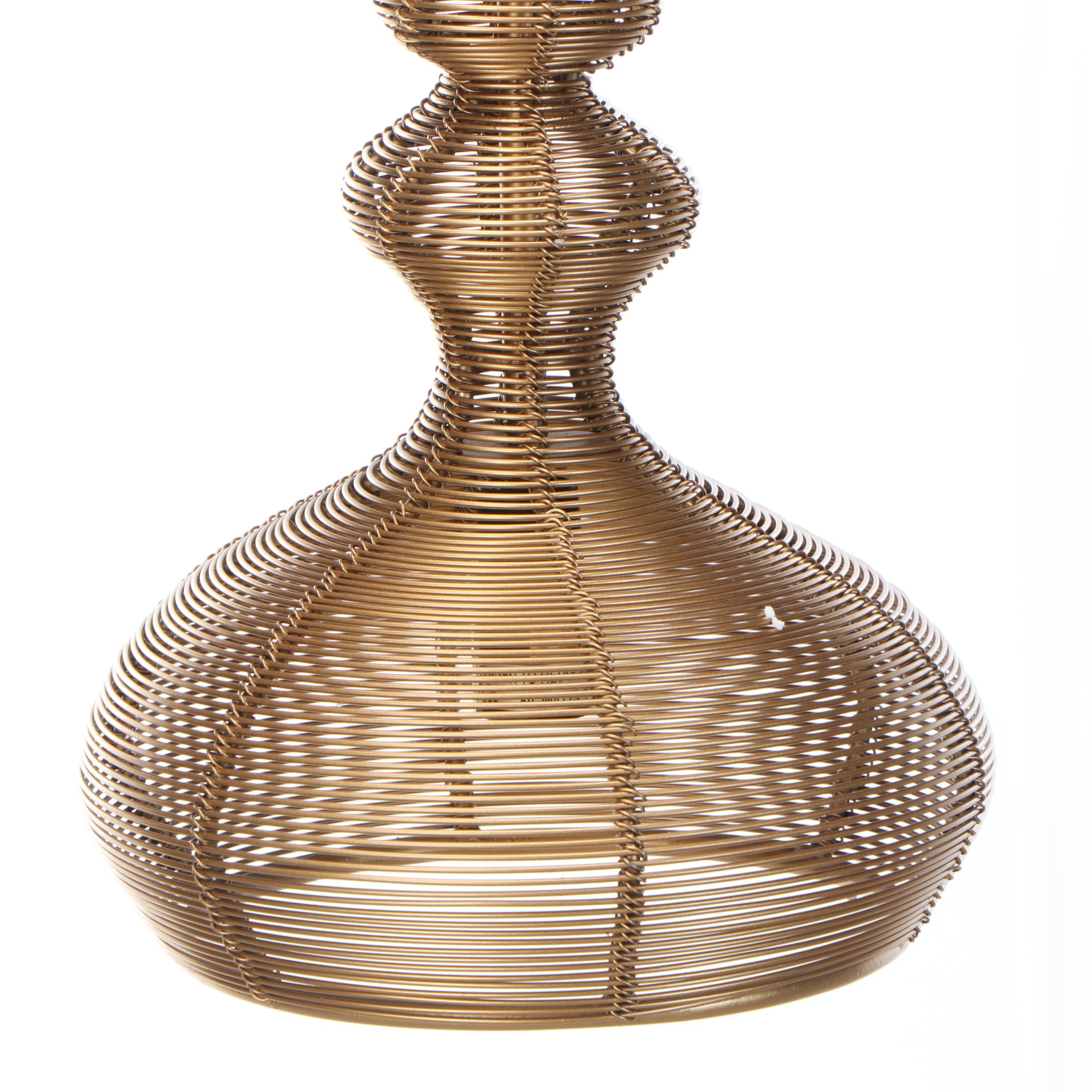 Sarreid Ltd. Contemporary Gold Finish Wirework Pendants