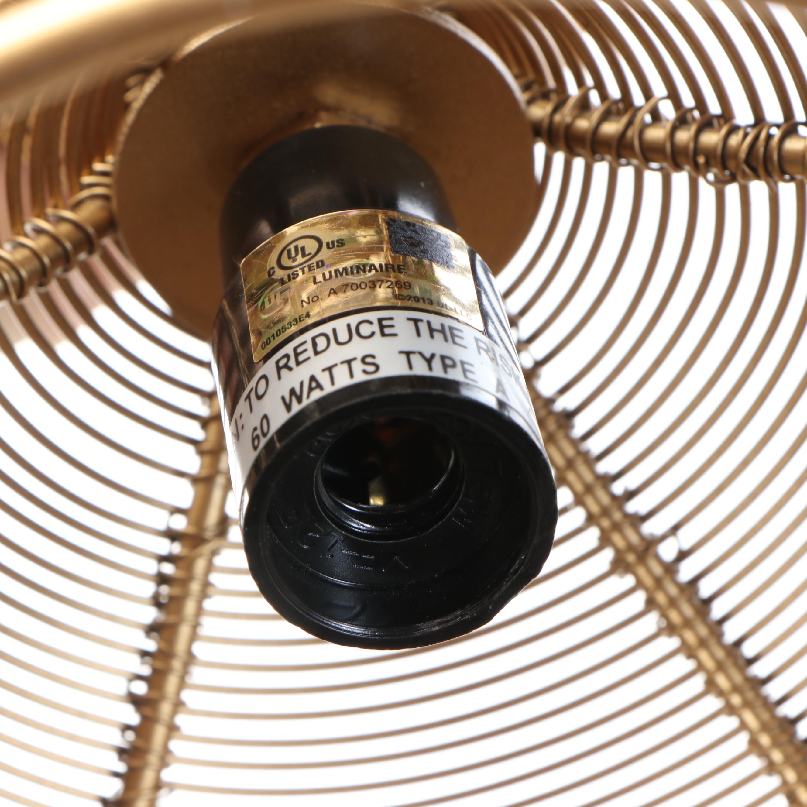 Sarreid Ltd. Contemporary Gold Finish Wirework Pendants