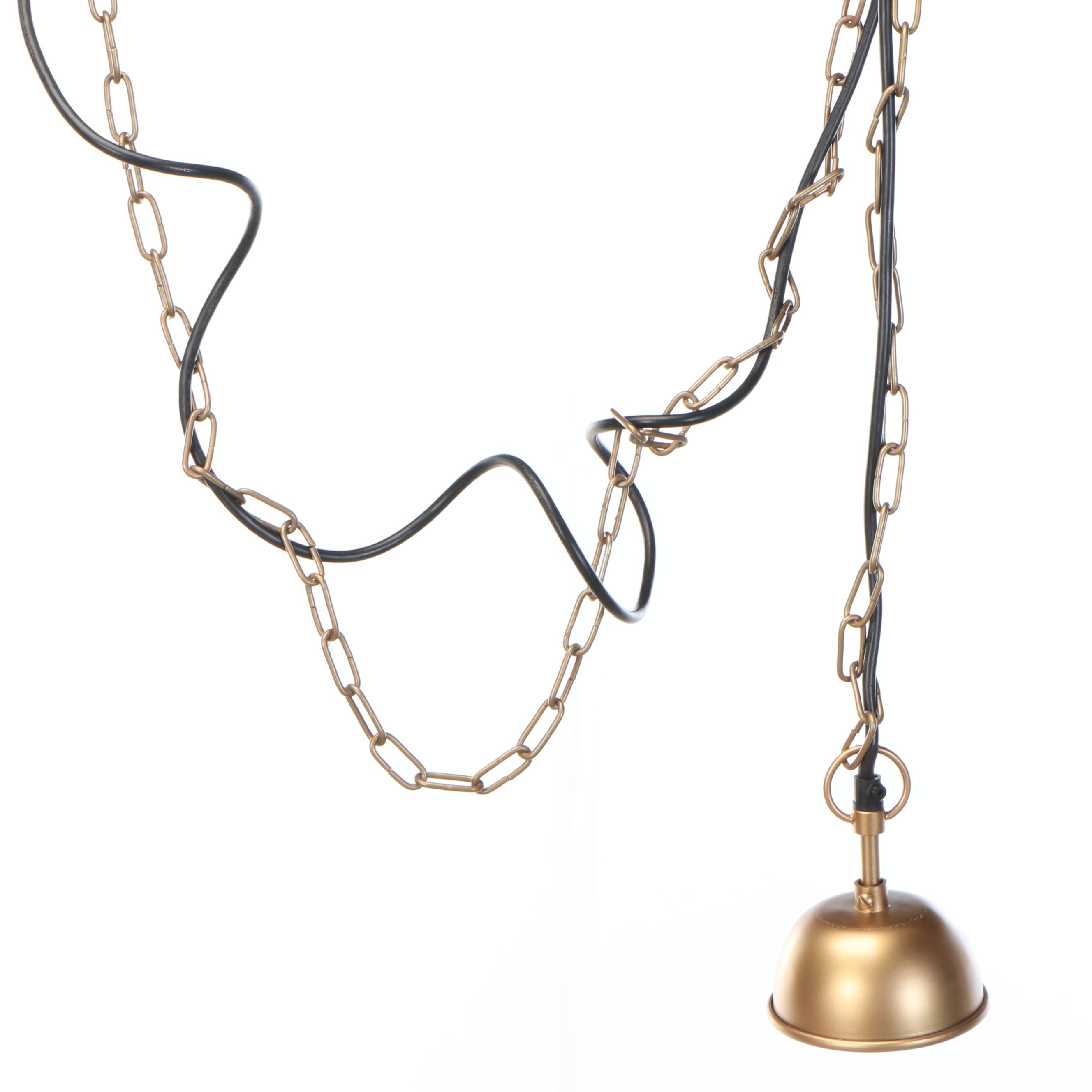 Sarreid Ltd. Contemporary Gold Finish Wirework Pendants