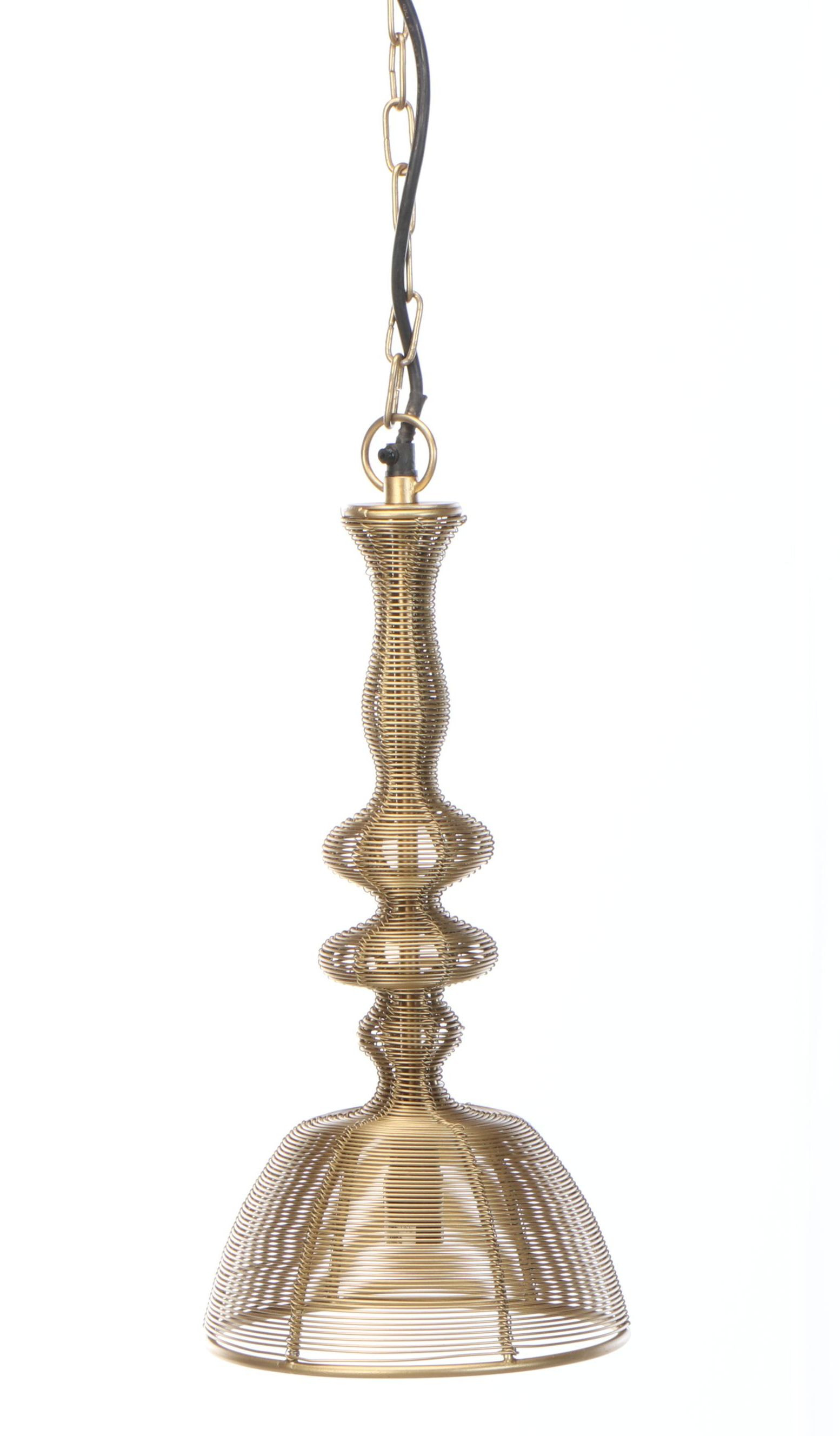 Sarreid Ltd. Contemporary Gold Finish Wirework Pendants