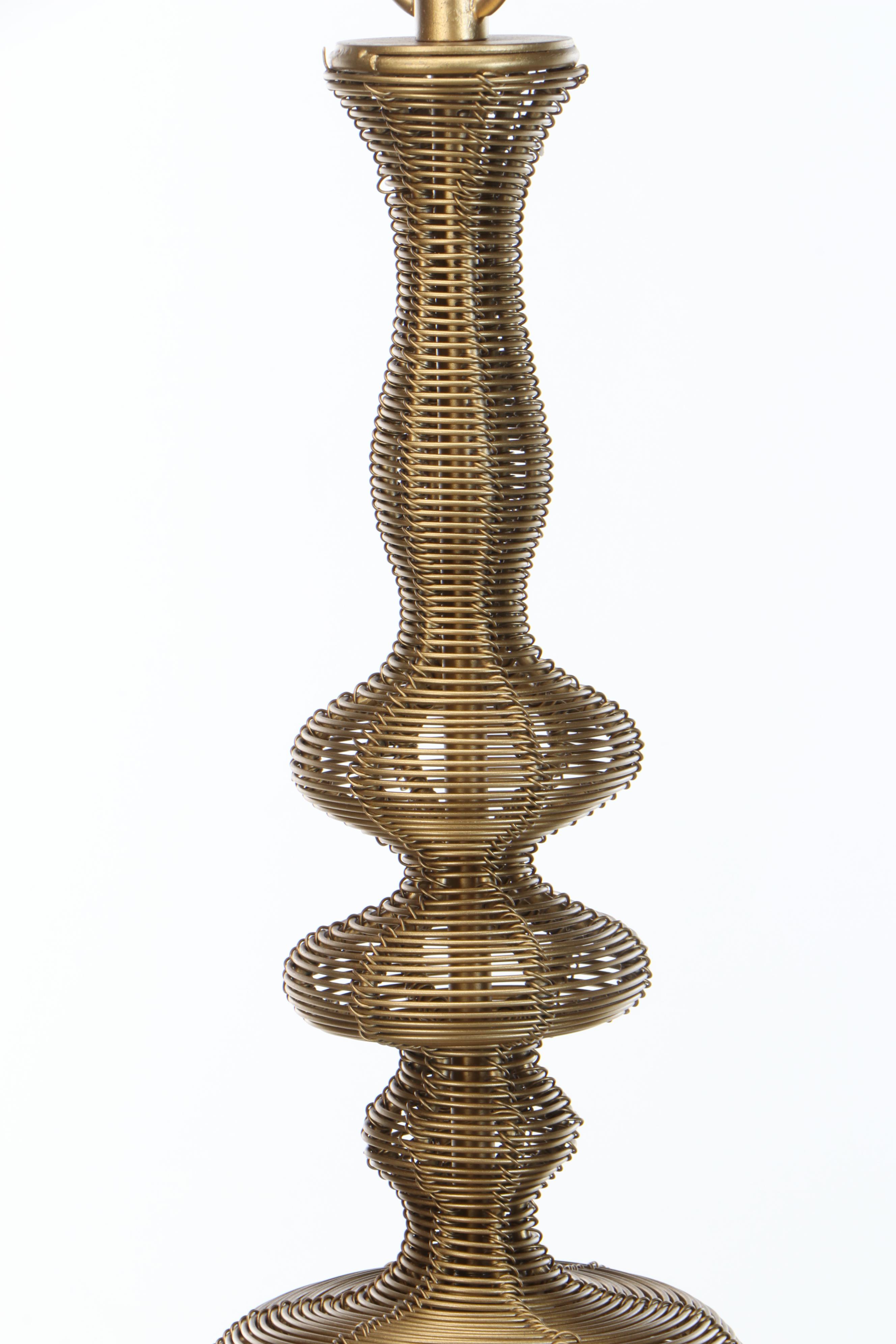 Sarreid Ltd. Contemporary Gold Finish Wirework Pendants