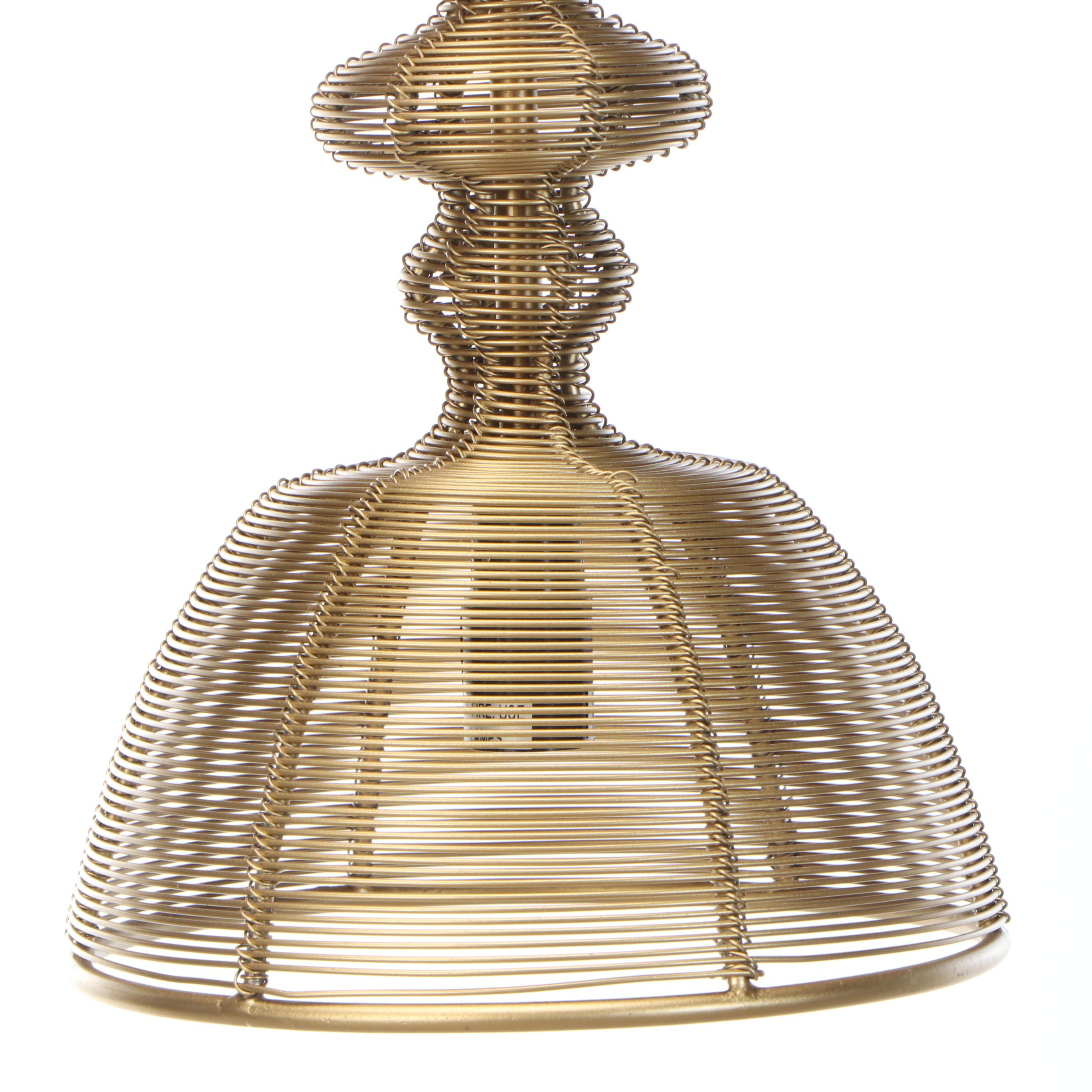 Sarreid Ltd. Contemporary Gold Finish Wirework Pendants